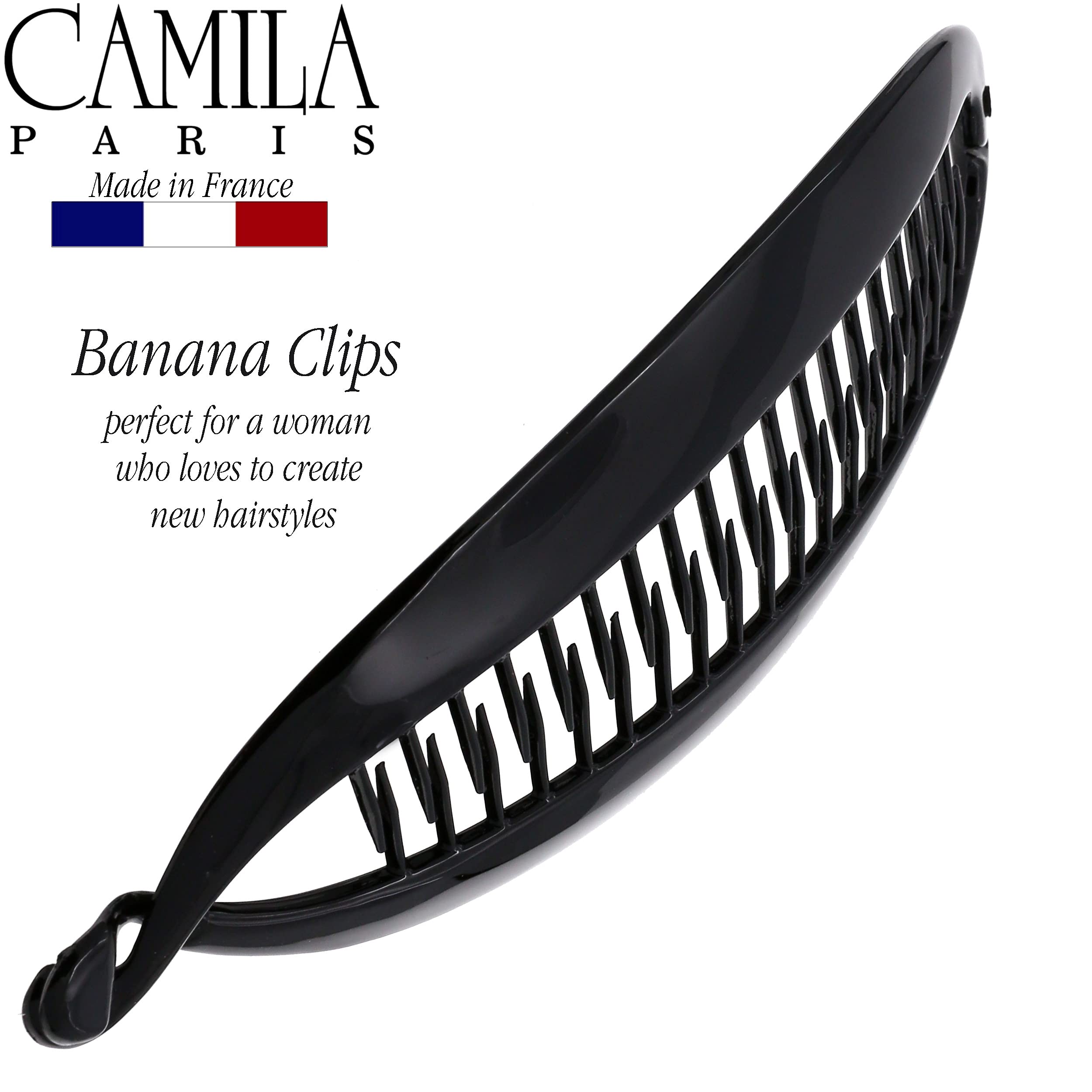 Camila Paris NV135 - Peine de pelo con clip de plátano francés de 7 pulgadas, diseño clásico para niñas y niñas, flexible, ideal para peinar, accesorios para el cabello para mujer, fabricado en Francia