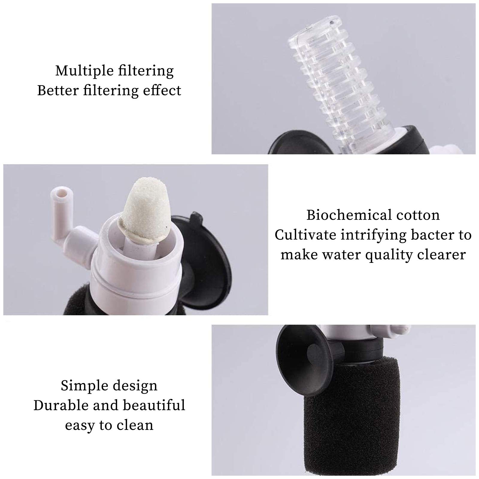 Pompa Acquario Silenziosa 450 L/h Filtro Acquario Boxtech 6W - Filtro Interno 4 In 1 Ultra Silenzioso Per Vasche 70-150 Litri Filtro 450 L/h