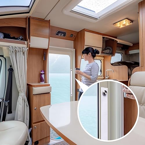 Miniatura 6 de Windyun 2 correas para puerta de caravana con 4 broches de botón de 18 pulgadas, correa de puerta corrediza para cámper RV con correa de escalera de