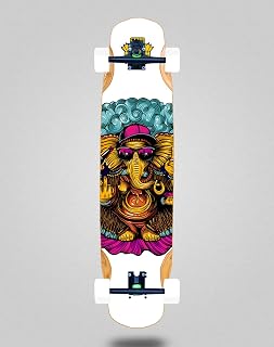 South Force Skateboard Longboard Complete Mix Bamboo 38x8.45 Rev White
