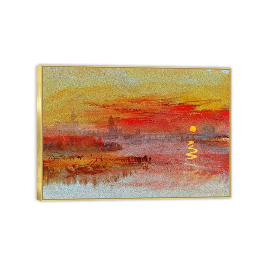 Amazon.co.jp: JMWターナー「緋色の夕日」有名なキャンバス