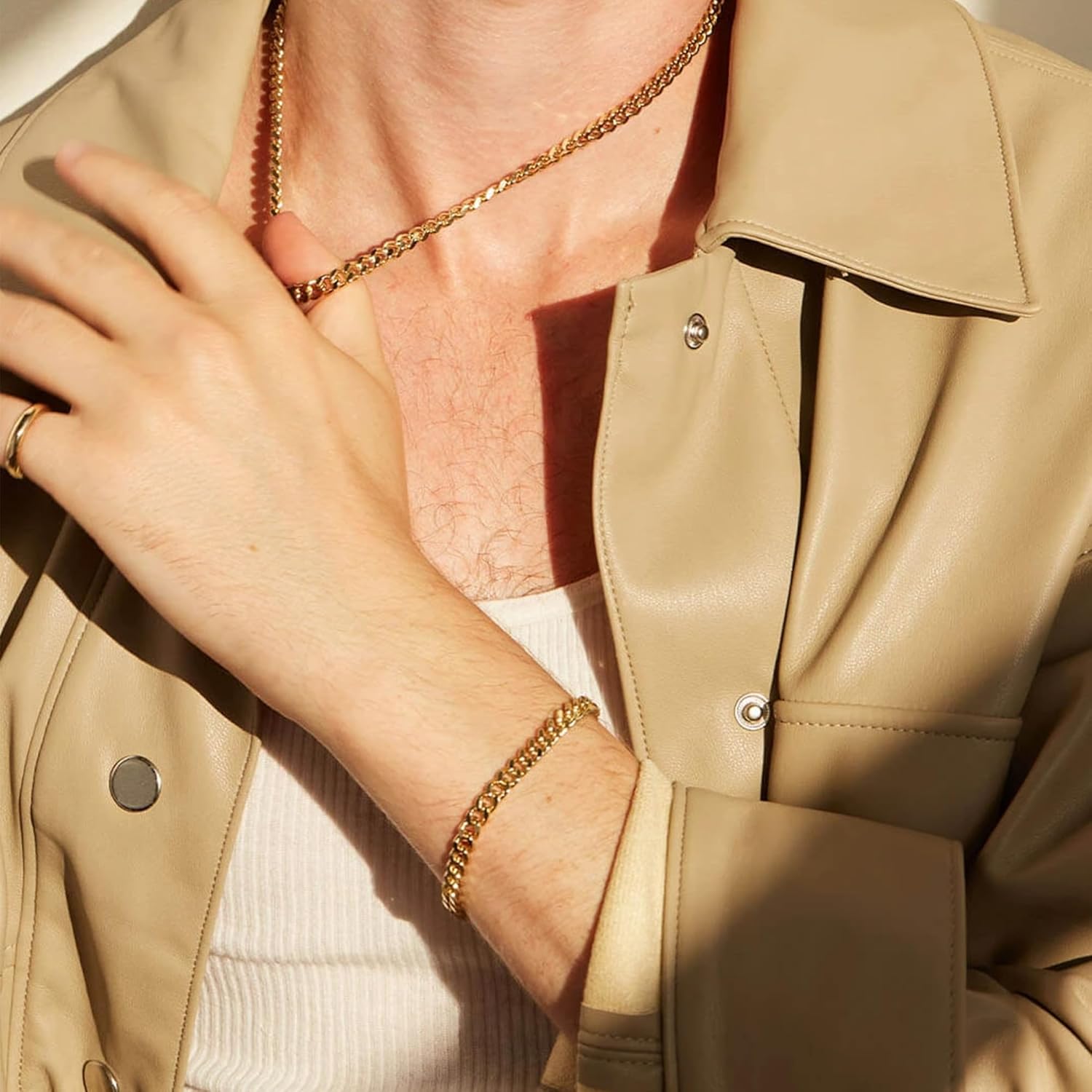 14K Gold Bracelets for Women & Men 6.5mm Cuban Chain Bracelet for Men Trendy Dainty Link Bracelets for Women Jewelry Gifts