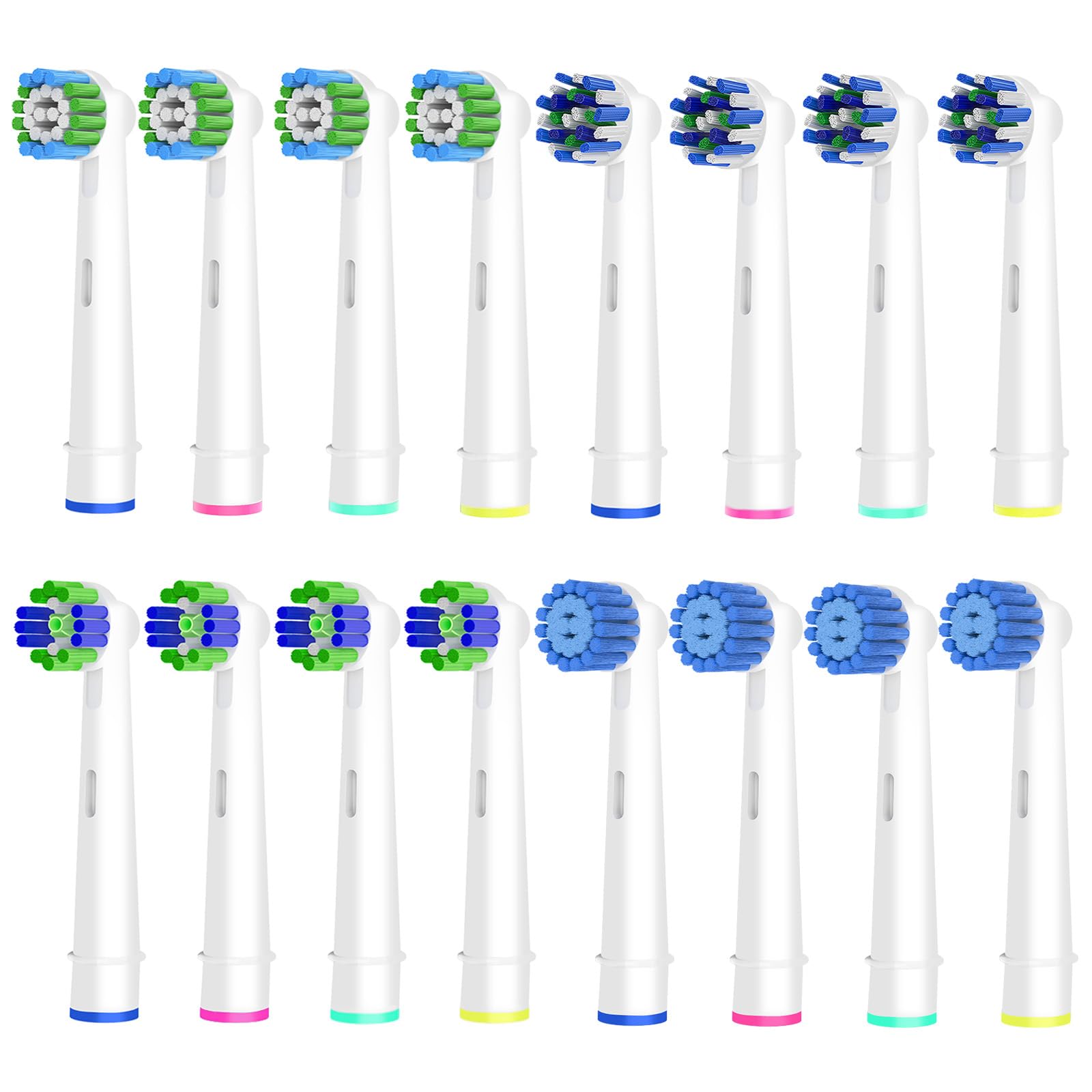 16er Aufsteckbürsten Kompatibel Mit Oral B Elektrische Zahnbürste - Precision, Cross, 3D Whitening und Sensitive Clean