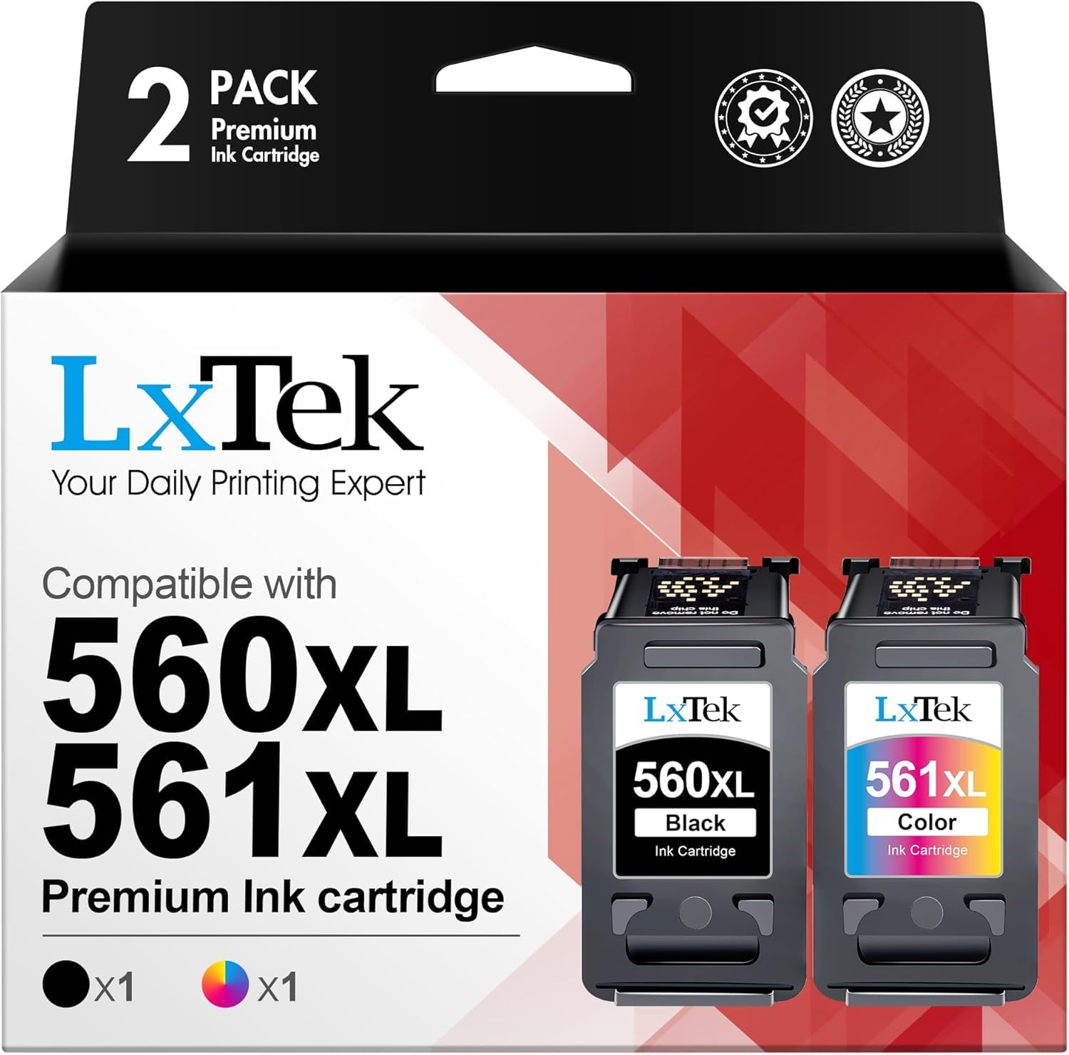 560XL 561XL Druckerpatronen Kompatibel für Canon Druckerpatronen 560 561 | PG 560 XL PG560XL Kompatibel für Canon 560 561 Patronen Kompatibel für Canon TS5350i Patronen TS 5350i TS7450i, 2er-Pack