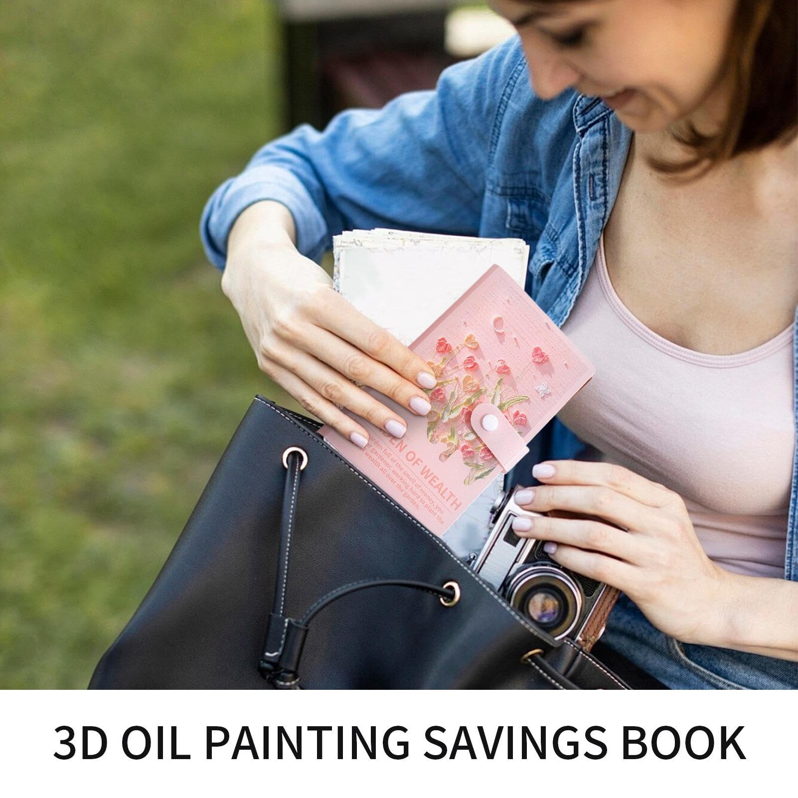 Livre Pour Économiser De L Argent, Défi Économies 100 Enveloppes 3D Peinture à l Huile Organisateur de Dépenses Portefeuille Carnet de Gestion Budget pour Adultes