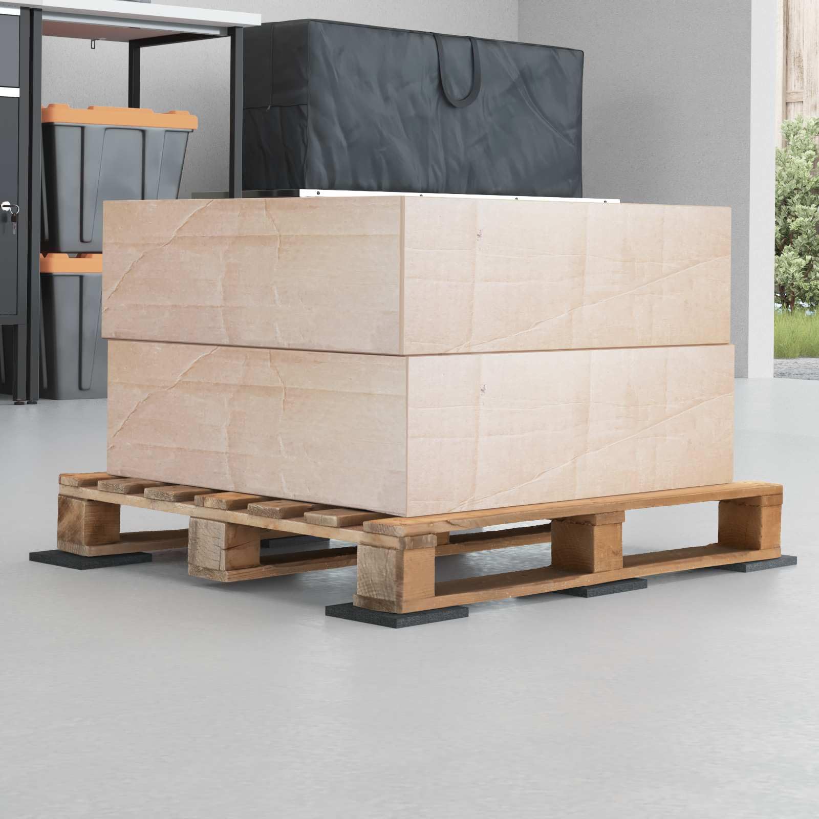 Tappetino in granulato di gomma nero, 9 x 9 x 1 cm, antiscivolo, elastico, durevole, versatile, per ufficio, soggiorno, mobili, protezione e stabilità