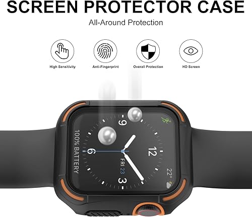 Vista 38 de Recoppa Funda resistente para Apple Watch de 1.732 pulgadas Series SE 6/5/4 con protector de pantalla, duradera serie Quattro Pro Series a prueba