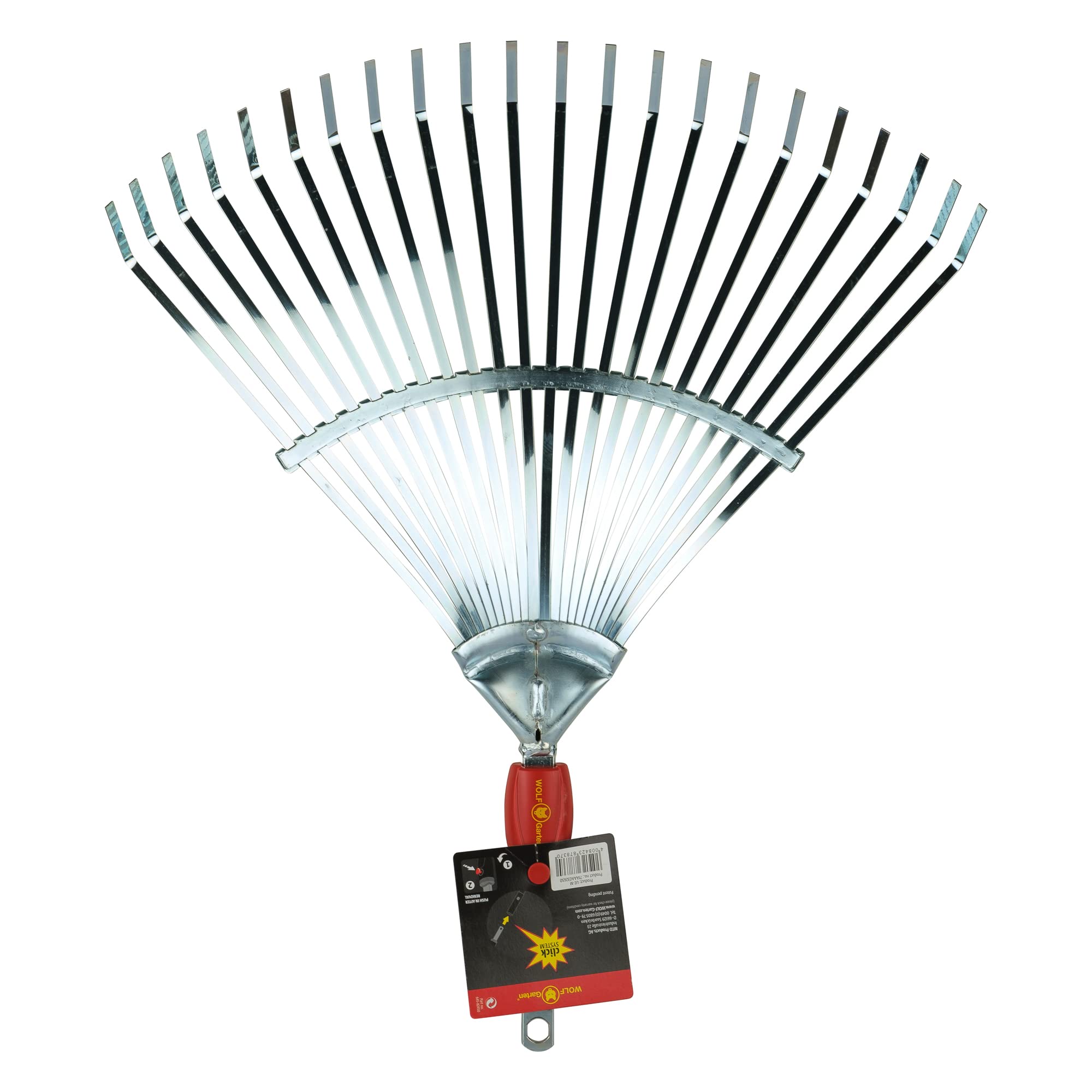 Wolf-Garten 71AAA032650 UE-M Scopa a Denti Piatti, Rosso/Argento, 15x52.3x59.2 cm
