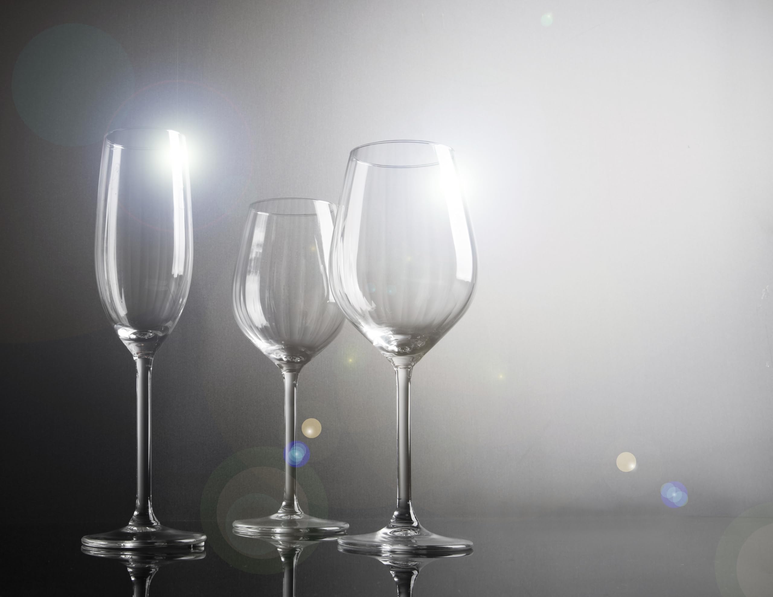 Excelsa Alba - Juego de 6 copas de vino de cristal, 500 ml, cristal transparente con tallo largo
