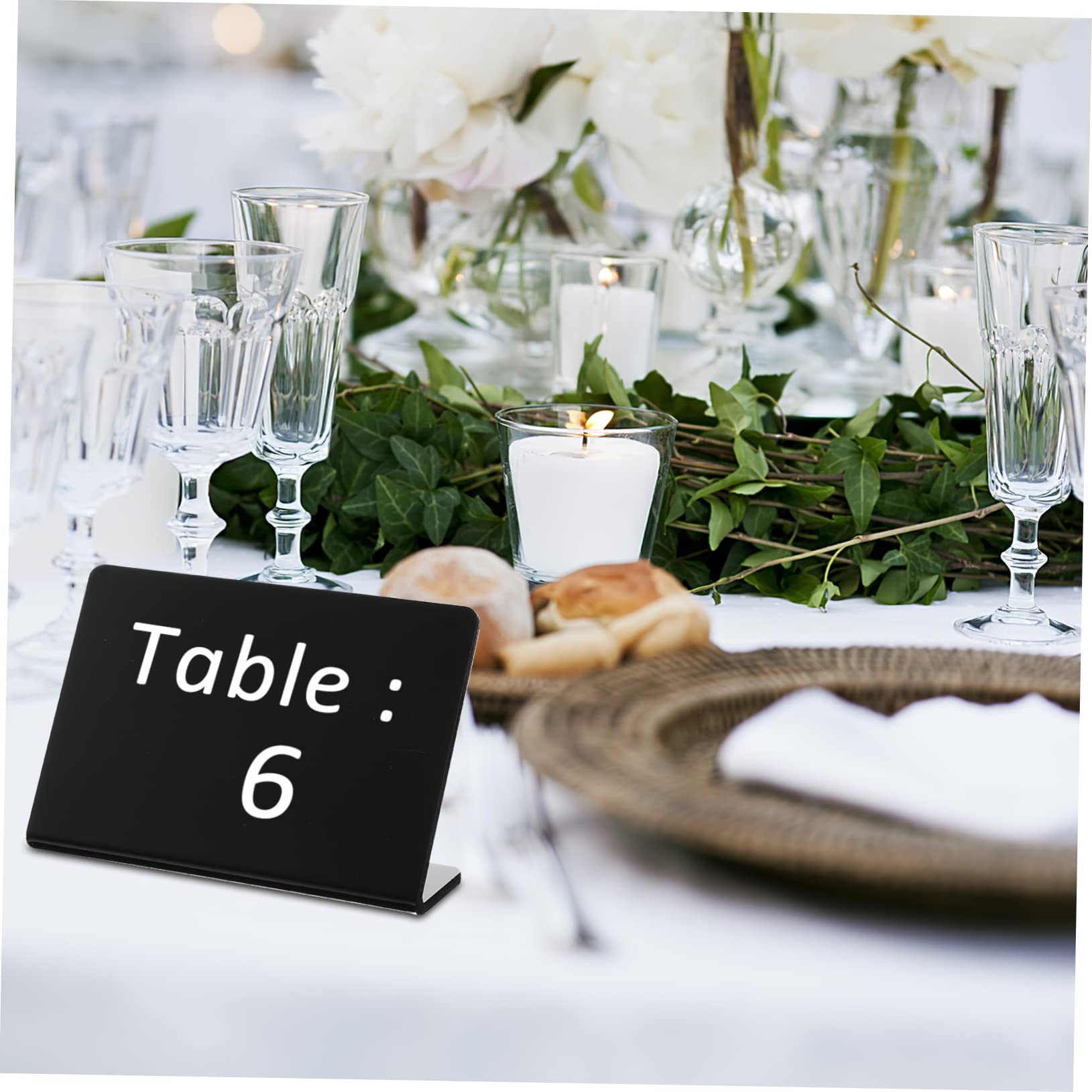 HOMSFOU 3 Sätze Teiliges Acryl Tischkreidetafeln Mit Weißem Marker Wiederverwendbare Tischschilder Für Hochzeiten Buffets Bäckereien Robuste Kratzfeste Acrylbeschilderung Für 10 Stück * 3