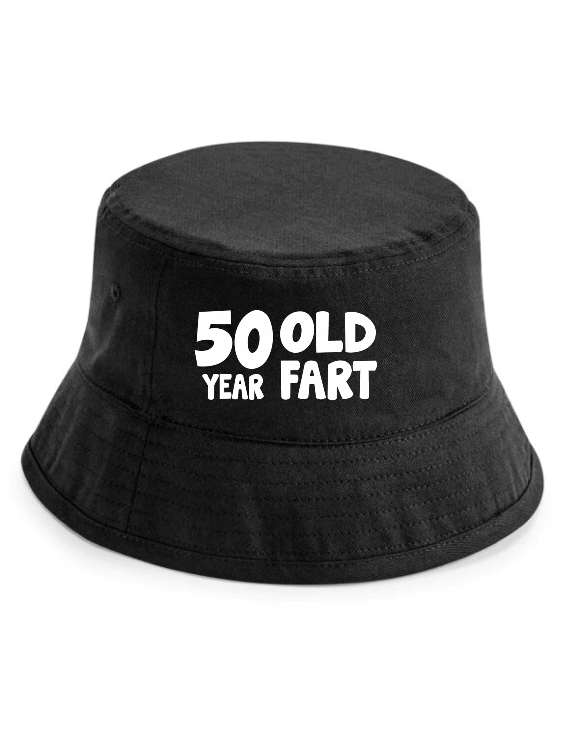 Print4u Unisex Black 50 Year Old Fart Bucket Hat 50Th Birthday Gift For Men & Ladies Lxl