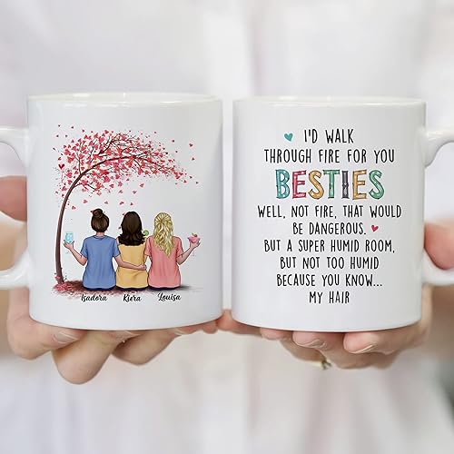 Miniatura 70 de Gossby Taza personalizada para mejor amiga, regalo personalizado para mujeres con diseños, nombres, cumpleaños, regalo de taza de Navidad para 4