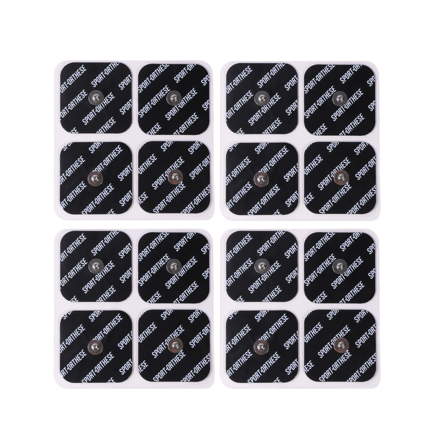 Pack De 16 électrodes Snap E-Cure – Compatibles Compex, Chattanooga, Bluetens, Gel Médical Hypoallergénique