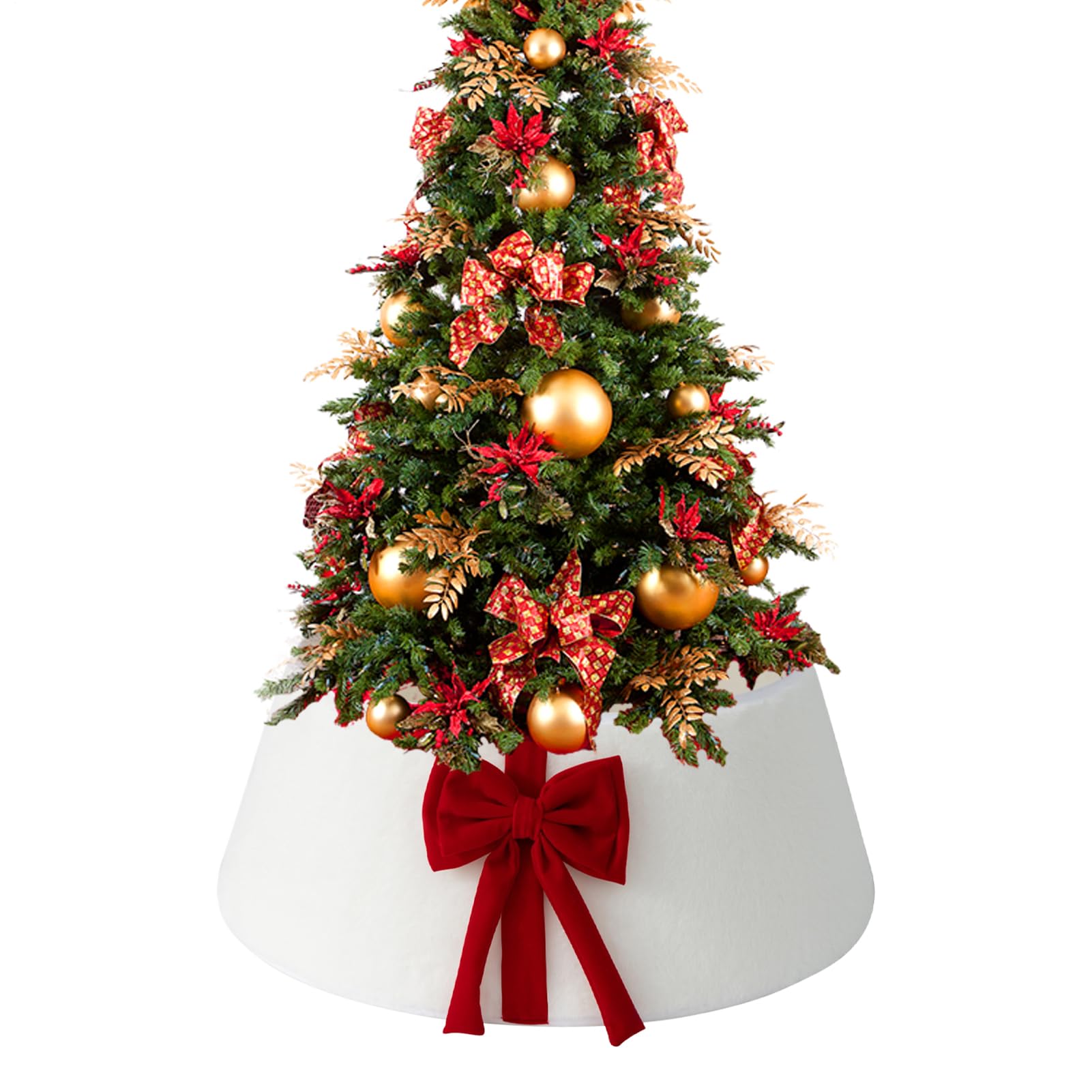 Housse de bas de sapin de Noël pour cacher le pied de l'arbre avec nœud rustique