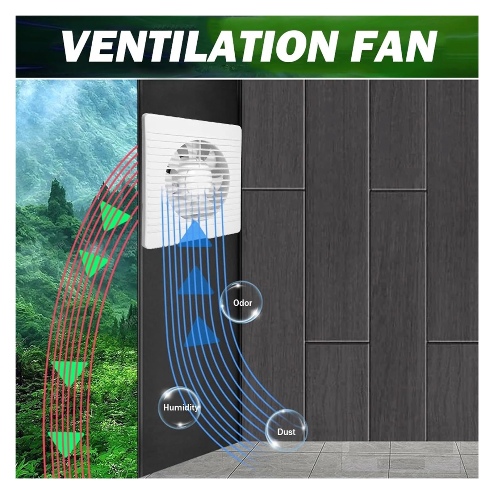 Ventilatore 4 "6" 8 "Aspiratore A Risparmio Energetico Montato A Parete Ventilatore Anti-Zanzara Design Ventilatore Estrattore For Bagno Cucina Wc(4 in)