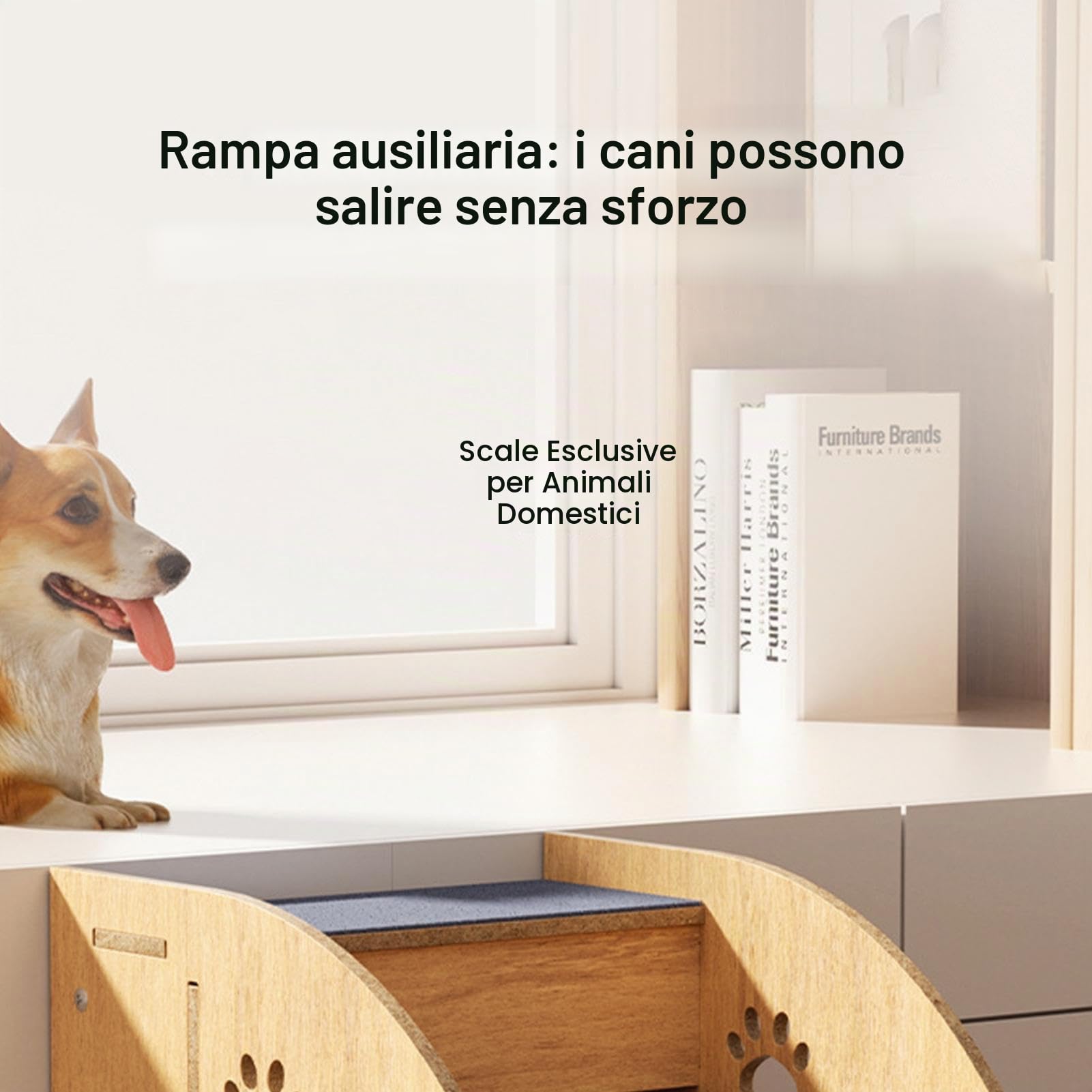 Scala per Gatti e Cani - Scaletta Alta in Legno Antiscivolo per Letto | Grande/Media/Piccola