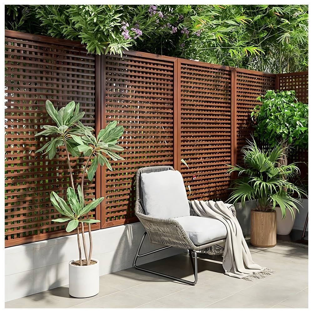 Panel decorativo de celosía de madera exterior para terraza y jardín