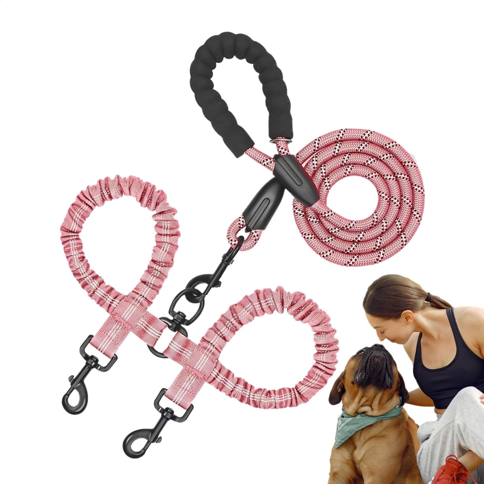Corde de traction de chien double traction du plomb splitter anti-nœud pour deux chiens
