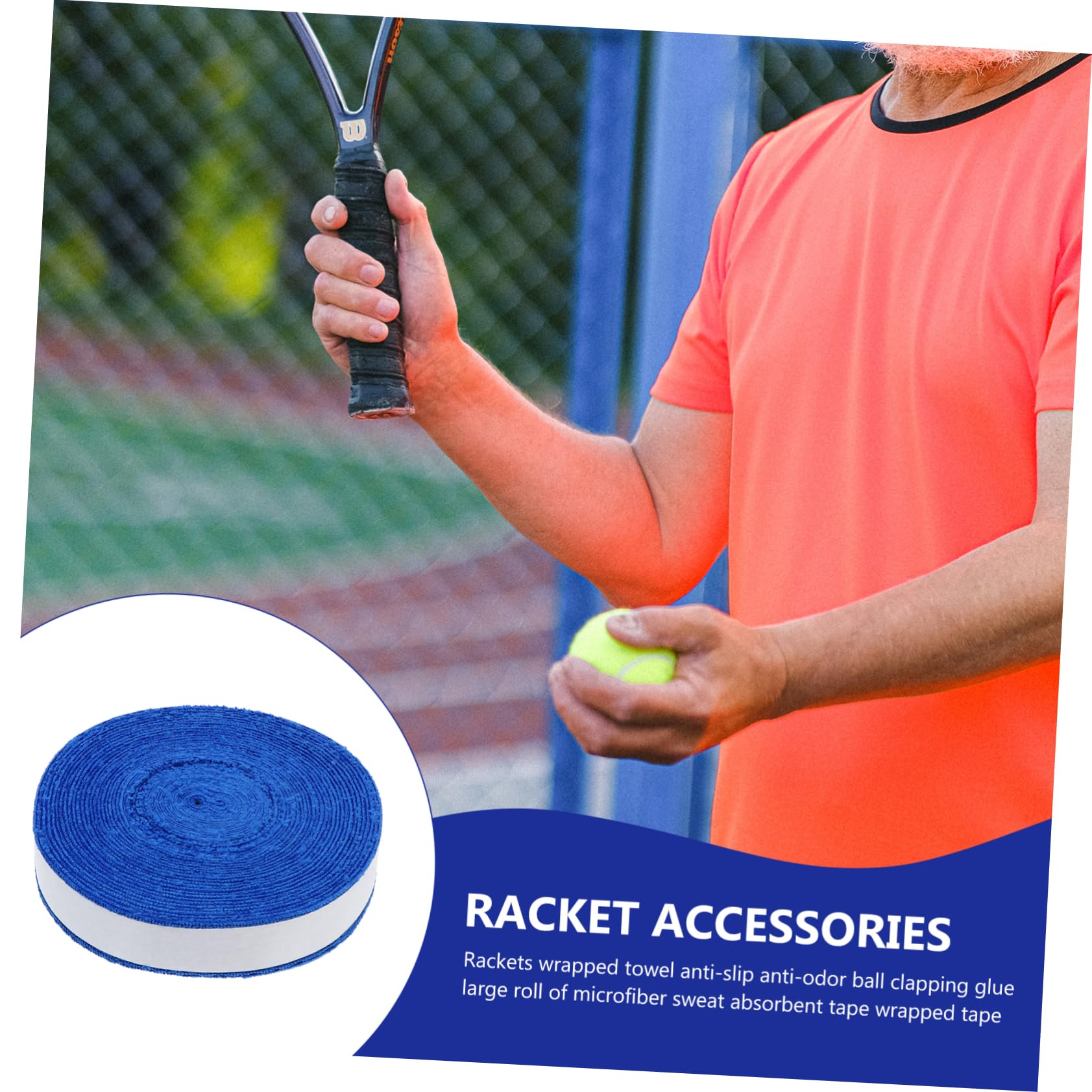 POPETPOP 1Roll Tennis Racket Overgrips Non Slip Sweatband Durable Absorbent Racket Grip Tape for Tennis and Badminton Excellent and Fine Workmanship
