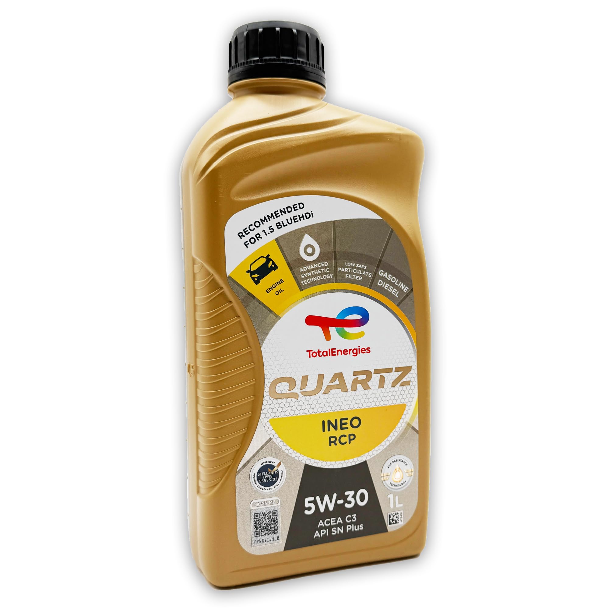 Total Quartz Ineo RCP 5W-30 | 3 L | kompatibel mit Stellantis FPW9.55535/03 | PSA B71 2290 | 3 Liter | mit Trichter |