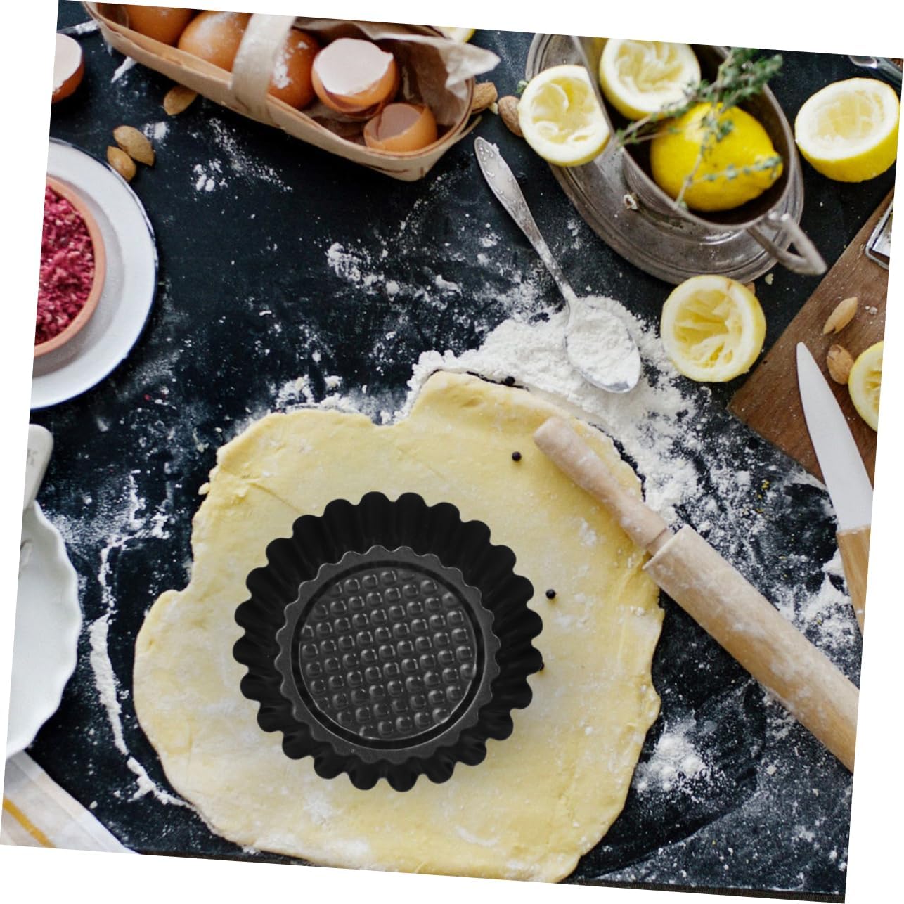 12pcs Diy Baking Supplies Egg Tart Molds Egg Shaped Cake Molds Non-stick Baking Tools
