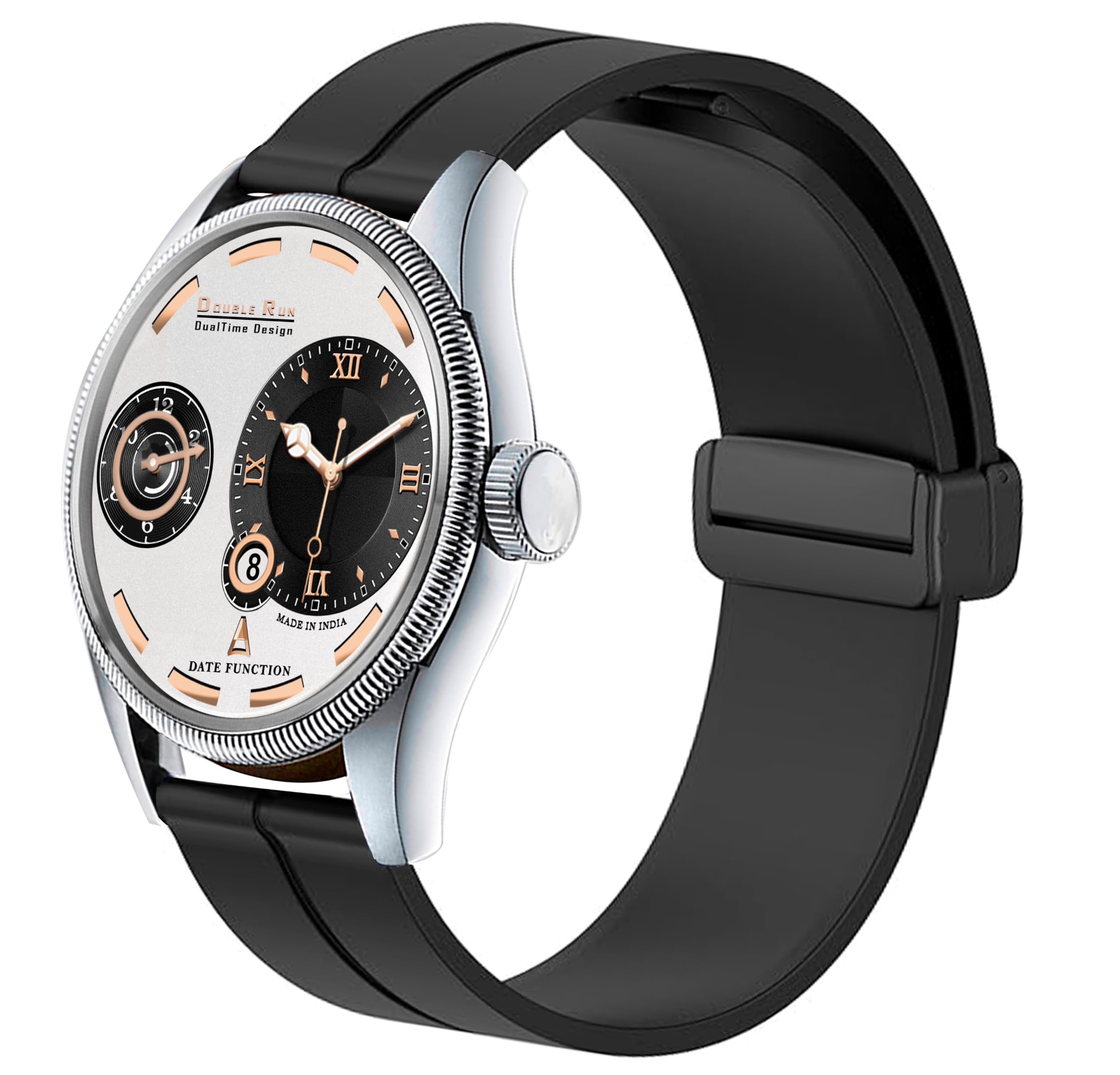 DOUBLERUN Chonograph Date Display Analoge Silicone Magnetic Strap Watch for Men, Series 160-46 (B0D8LBB9GL) Amazon Price History, Amazon Price Tracker