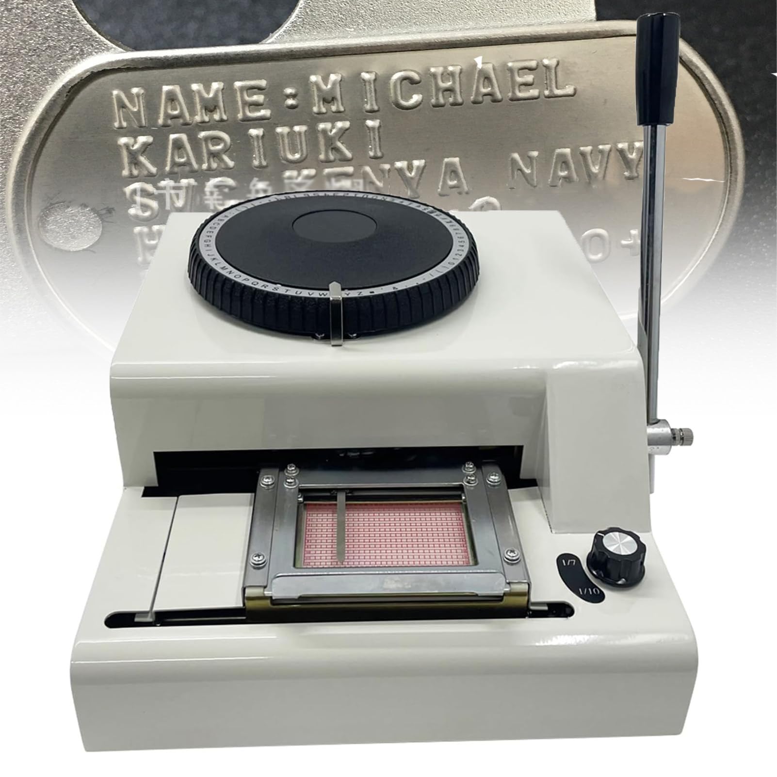 NzEupno 72 Characters Embossing Machine, PVC Manual Embosser Press Machine, Membership Card Coding Machine Stamping Code Machine Bump