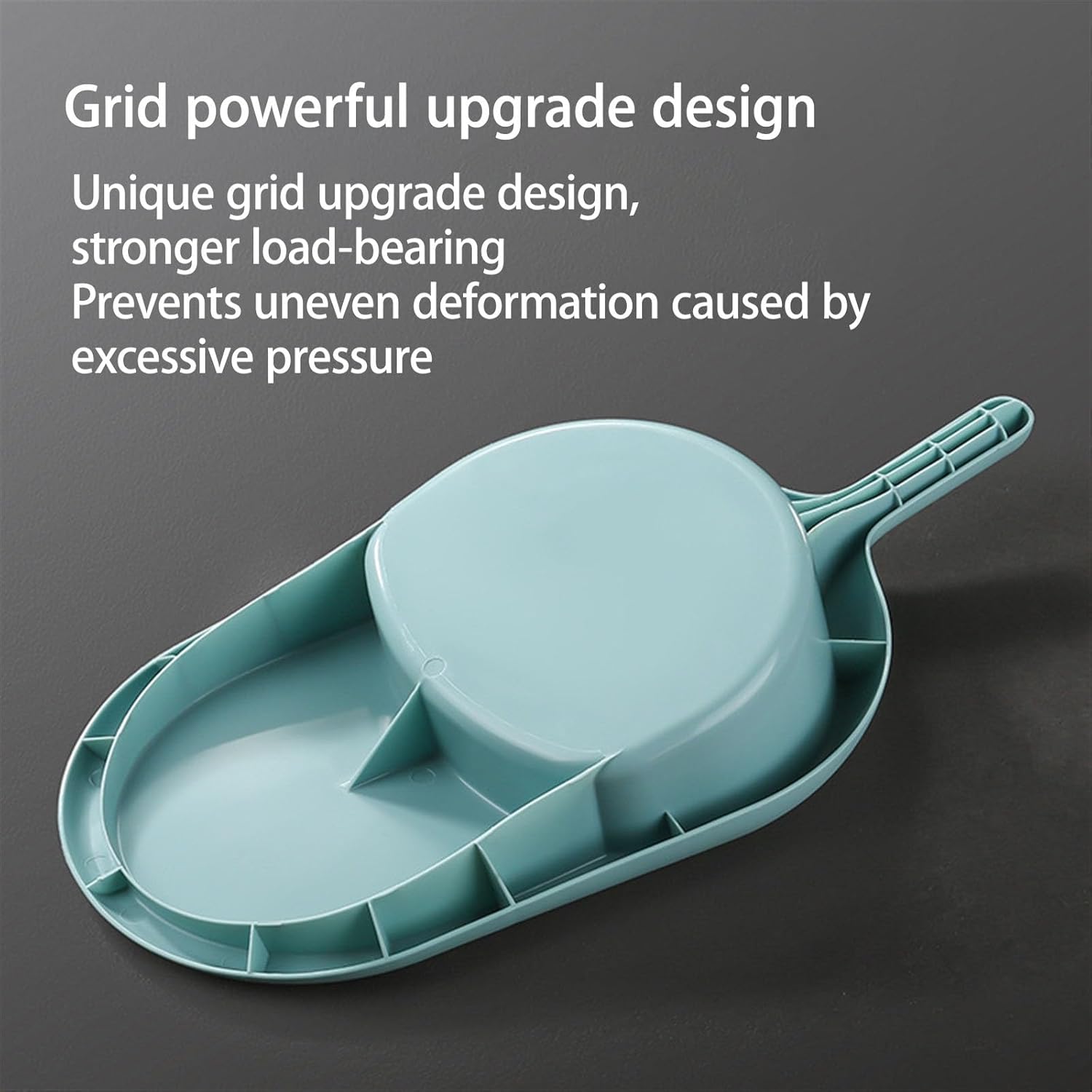 Bedpan with Handle and Guard Durable Bed Pans for Elderly Women Plastic Easy to Clean Potty Bedside Toilet for Adults, Hospitals, Home Use(Color:White Gray+Cushion), 2100ml