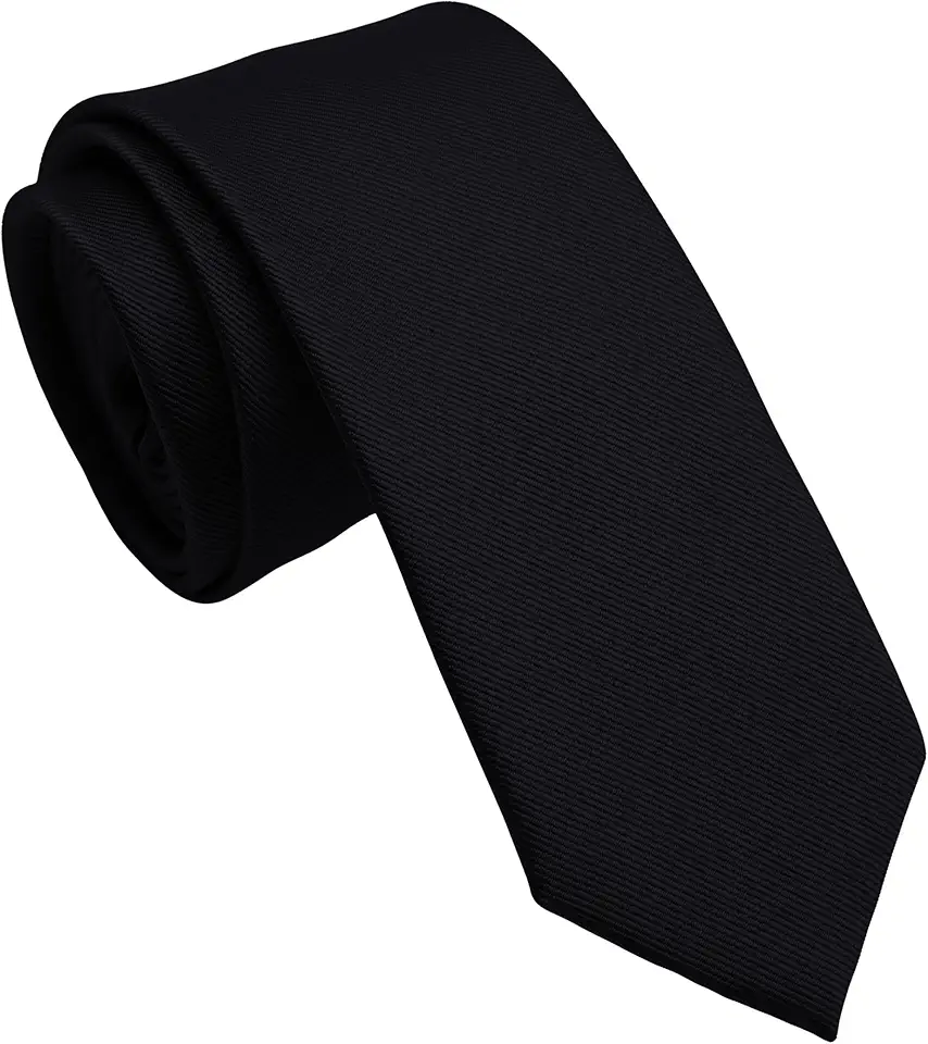 Gravatas skinny para homens, cor lisa, 6,35 cm, pacote com 1 ou 5, gravata lisa