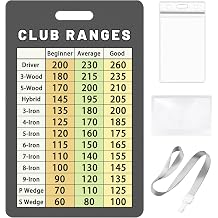 Golf Club Range Chart Card, Easy Carry with Credit Card Size,Sturdy Golf Yardage Card for Seasoned Golfers, Average, or Beginners