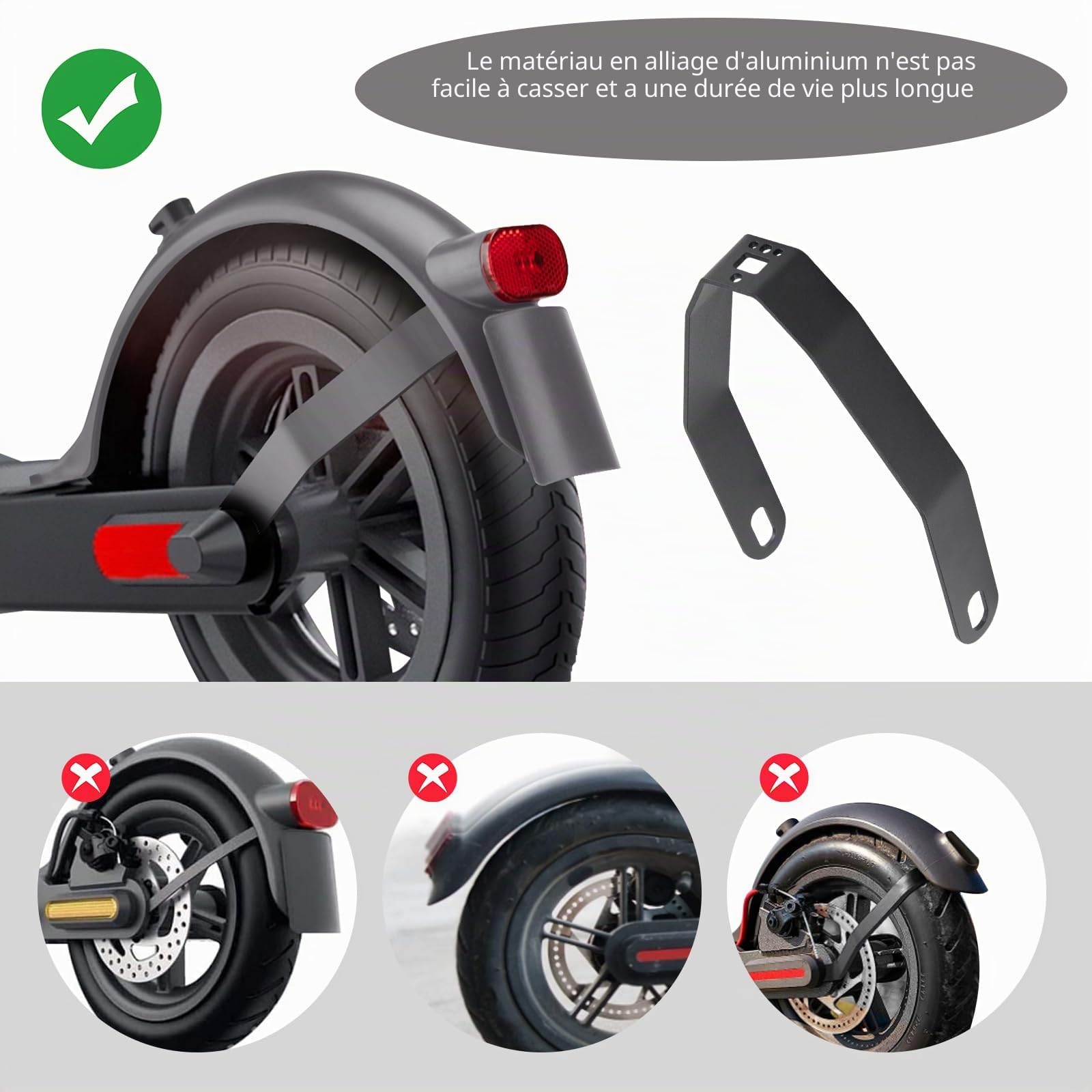 Garde Boue Trottinette Electrique Garde Boue Arrière Trottinette Support Métallique Accessoire Trottinette Electrique pour Xiaomi