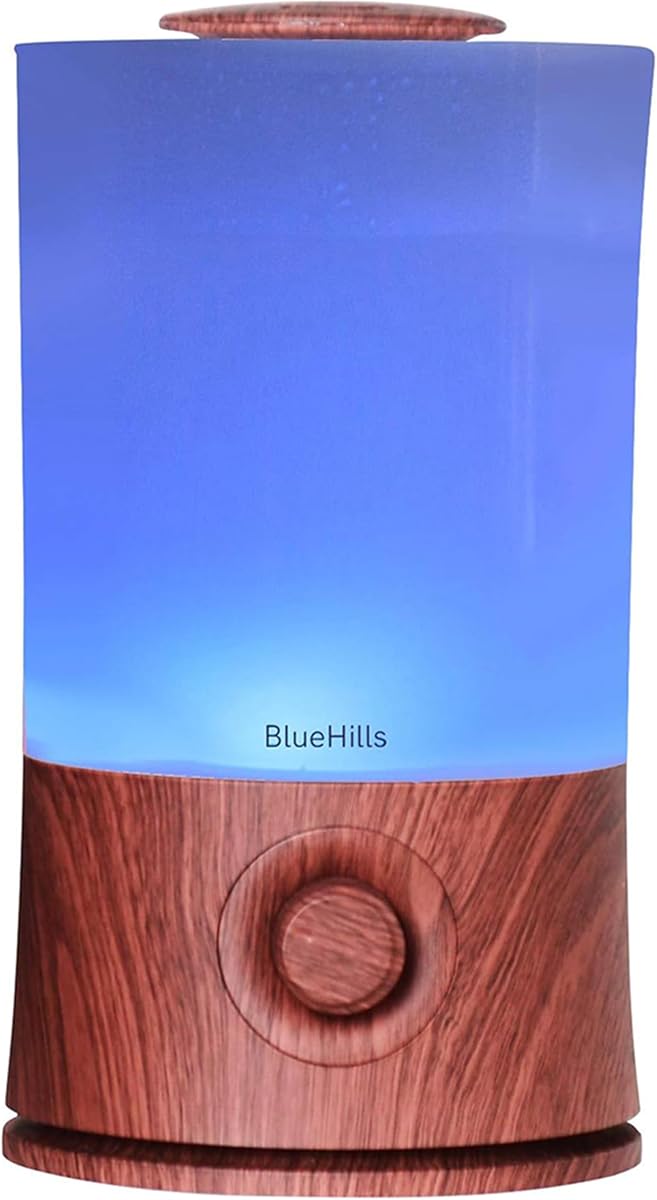 Humidificador Difusor de Aceites Esenciales Premium 2000 ML XL 2L Madera Oscura | Aromaterapia, Cobertura de habitación grande, Autonomía de 40 horas, Capacidad extra grande de 2 litros, Apagado automático, Luces LED, Niebla alta, E003