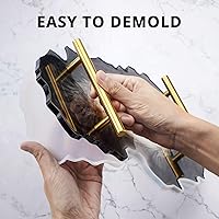 Vista 5 de Gartful - Moldes de resina para fundición, 4 moldes grandes de epoxi de silicona, molde de ágata geoda para hacer bandeja de ágata sintética, tabla