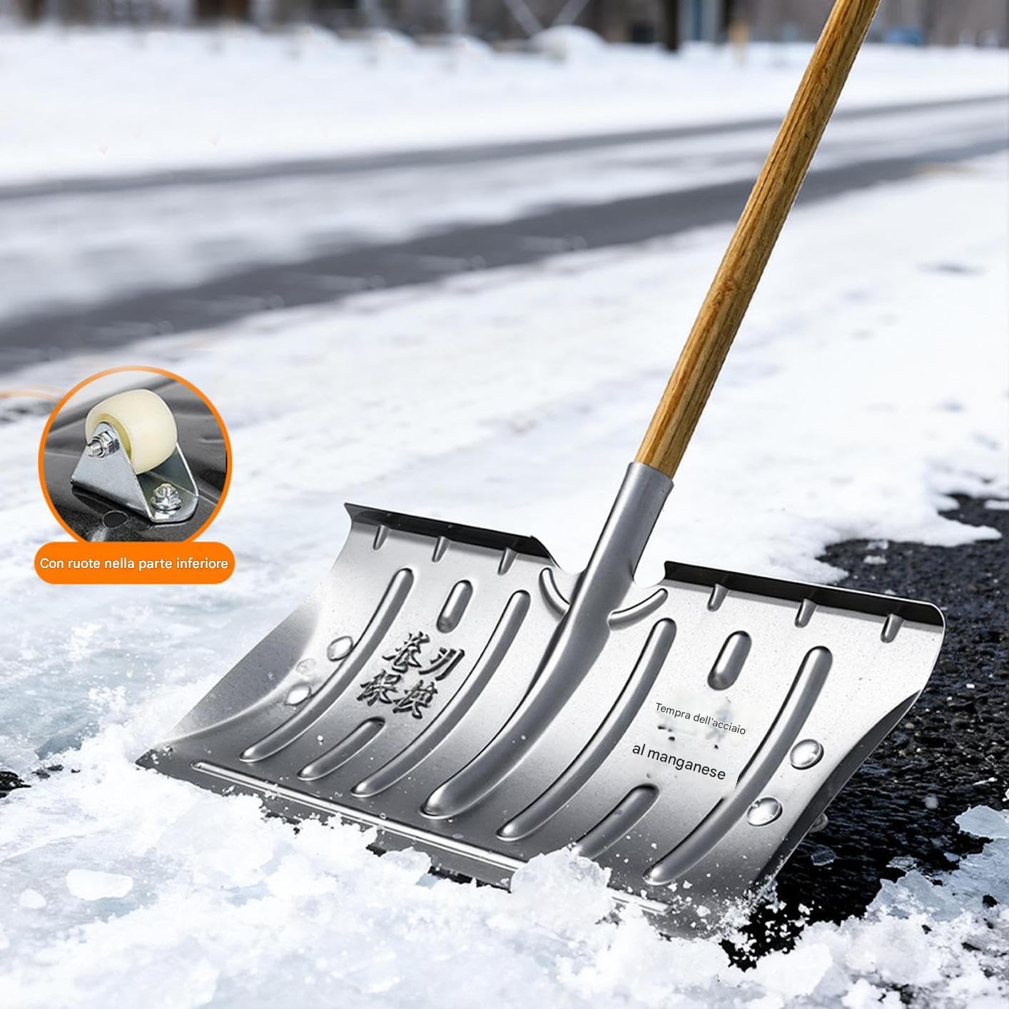 Attrezzo Per Spingere La Neve Raschia Per Uso Intensivo | Rimozione Ergonomica Della Neve Per Uso Invernale Parabrezza Giardino Camion Pulizia Finestra Prato Esterno