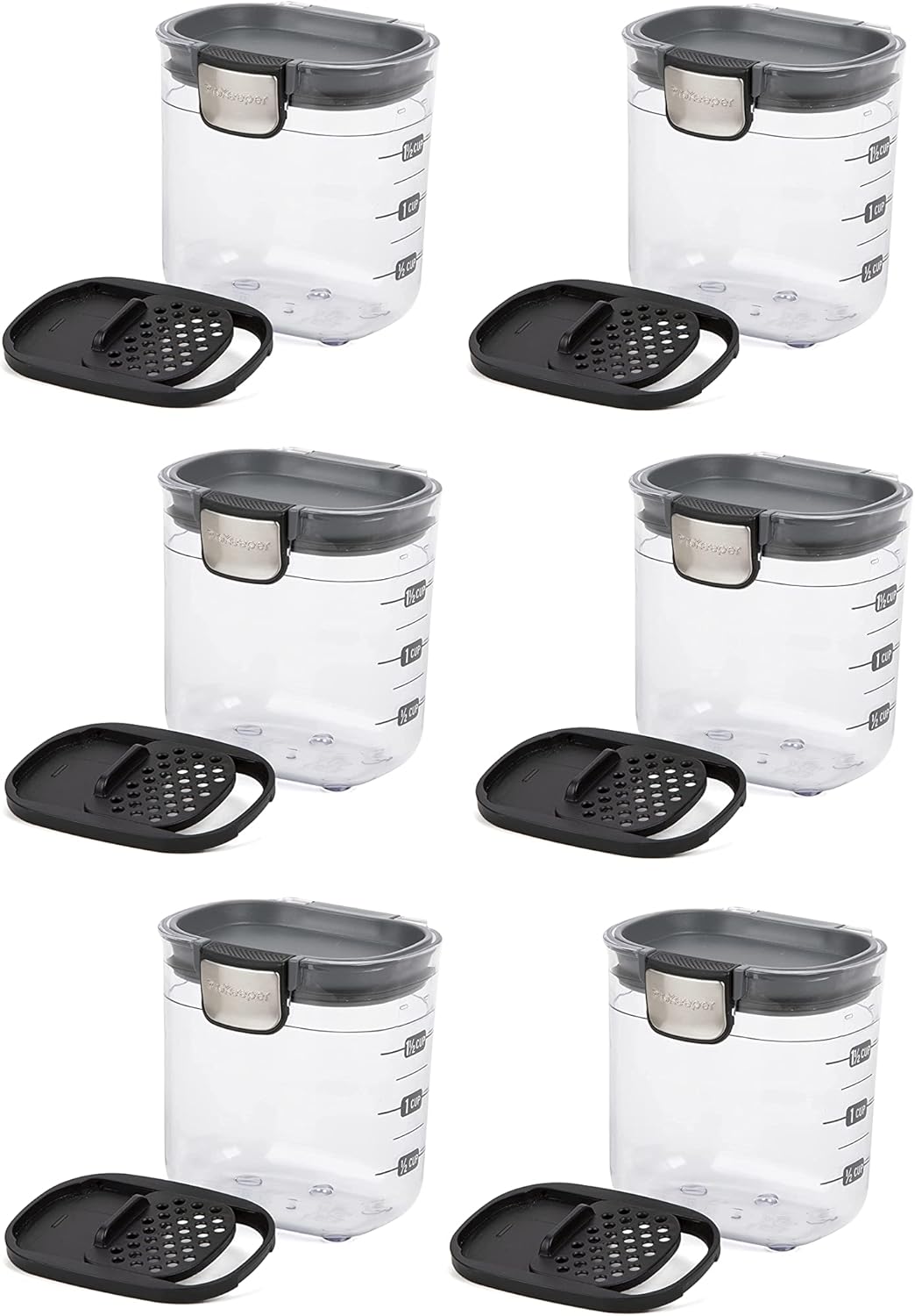 Progressive PKS-401 1.5 Cup Mini Prokeeper + Airtight Silicone Seal Storage Container Great For Spices & Baking Acessories Set of 6 PKS-401 (6-Pack)
