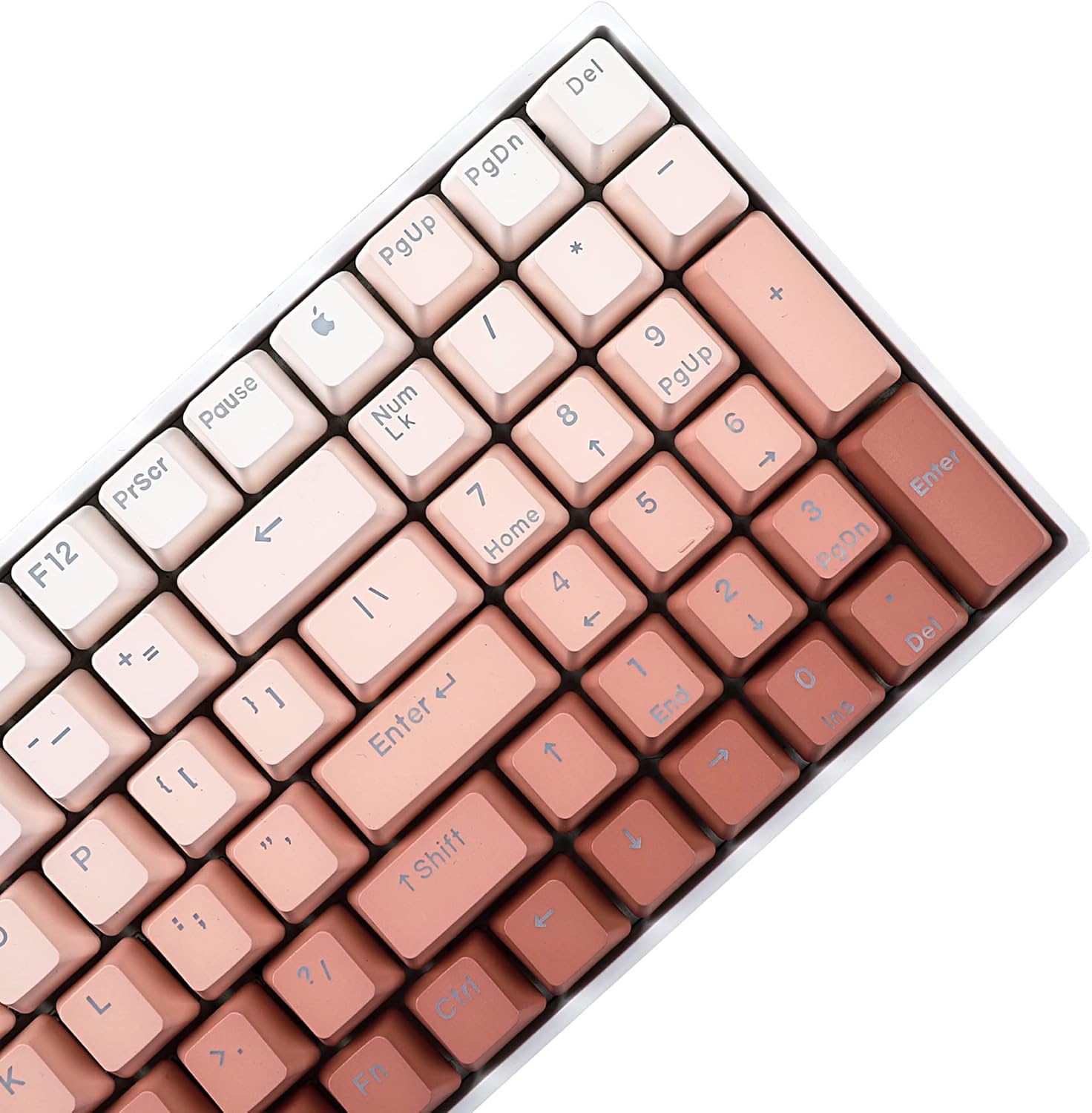YMDK 108 122 Double Shot Backlit Blush Keycaps PBT Shine Through OEM Profile Keycap for MX Mechaniccal Keyboard 61 68 84 87 104