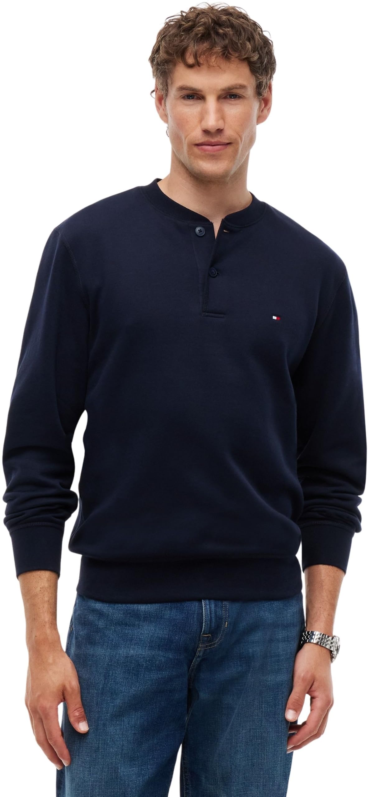 Tommy Hilfiger Reg Essential Fleece Henley Mw0mw44933 Altre Felpe Uomo (Pacco da 1)