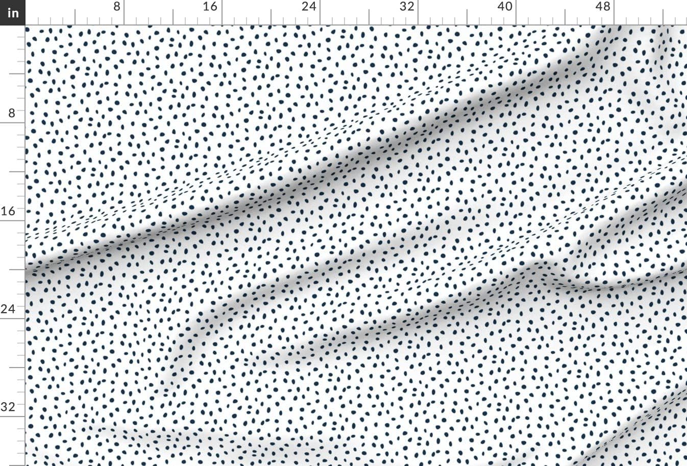 Spoonflower Fabric - Dalmatian Dots Navy White Dot Spots Printed on Upholstery Velvet Fabric Fat Quarter - Upholstery Home Decor Bottomweight Apparel