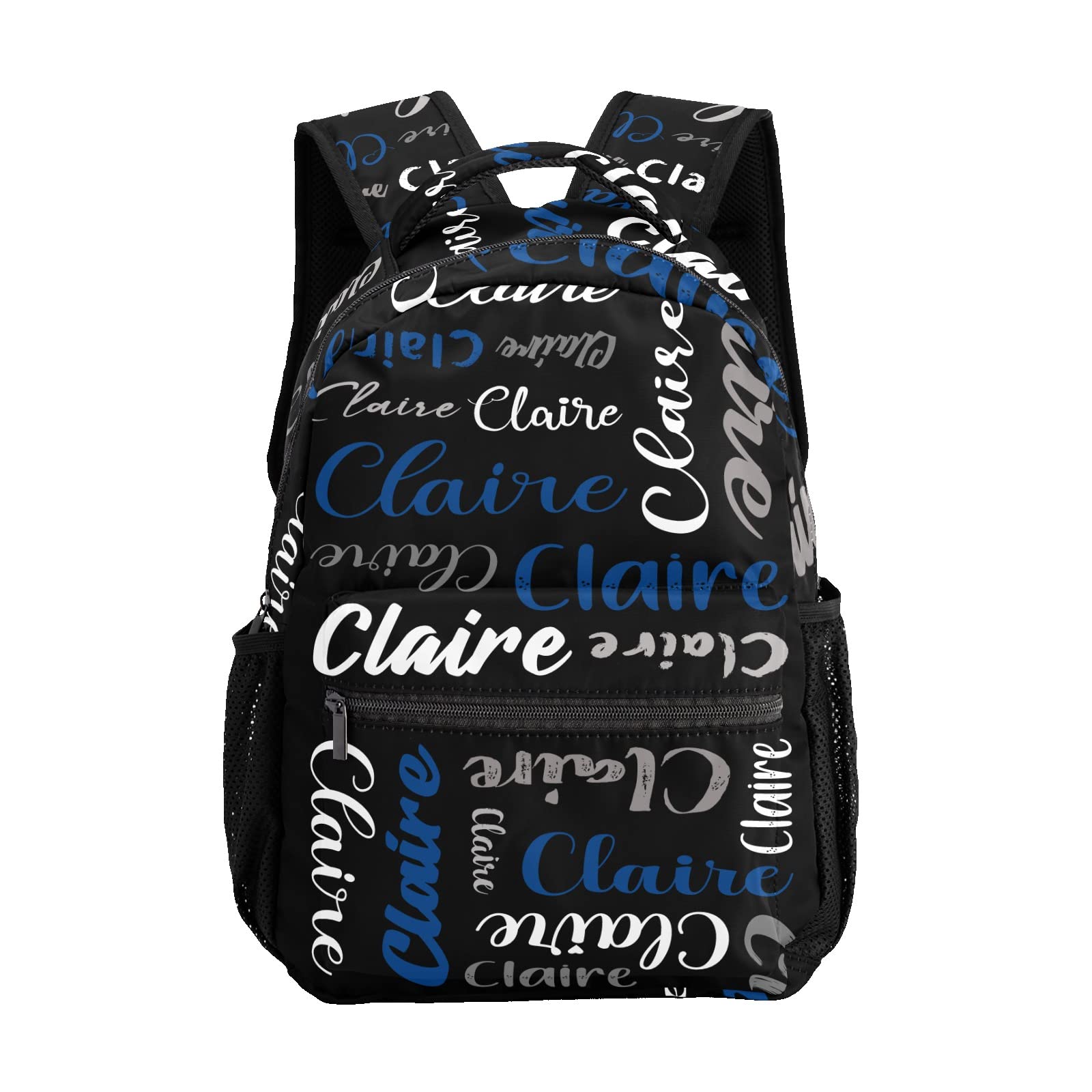 ZAACUSTOM Polyester Custom Bookbag with Name Text Elementary Kids Boys Girls Personalized School Backpack Customize Book Bag, Stylish, Waterproof,