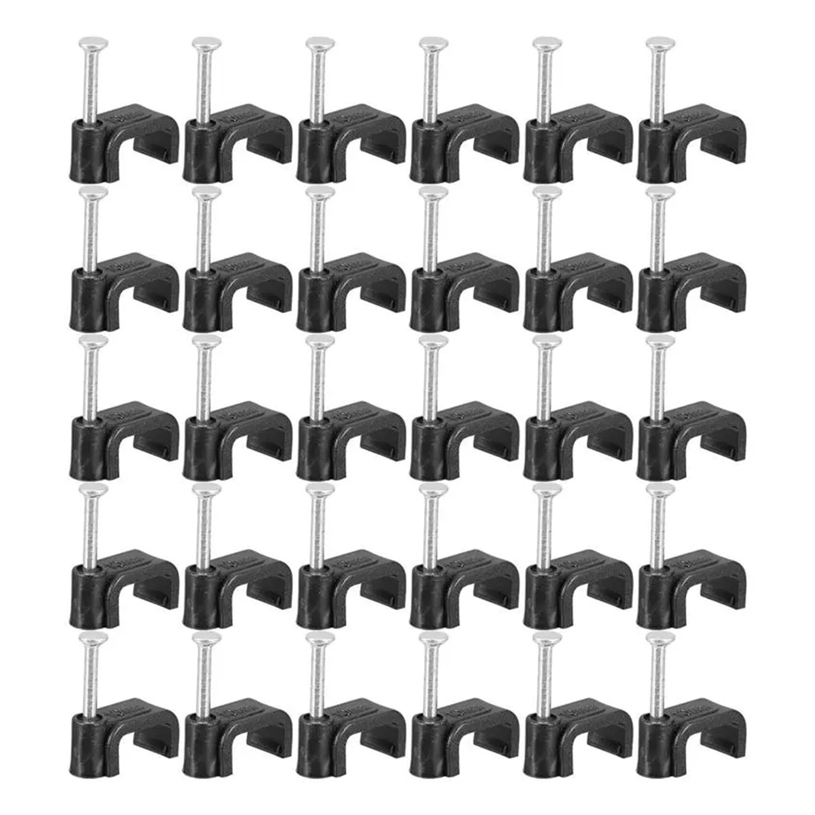 Eefpxwtz Black Nailed Pipe Clamp， Cable Nail Clips Plastic Steel 10-14Mm 100 Pcs(Diameter 12Mm)