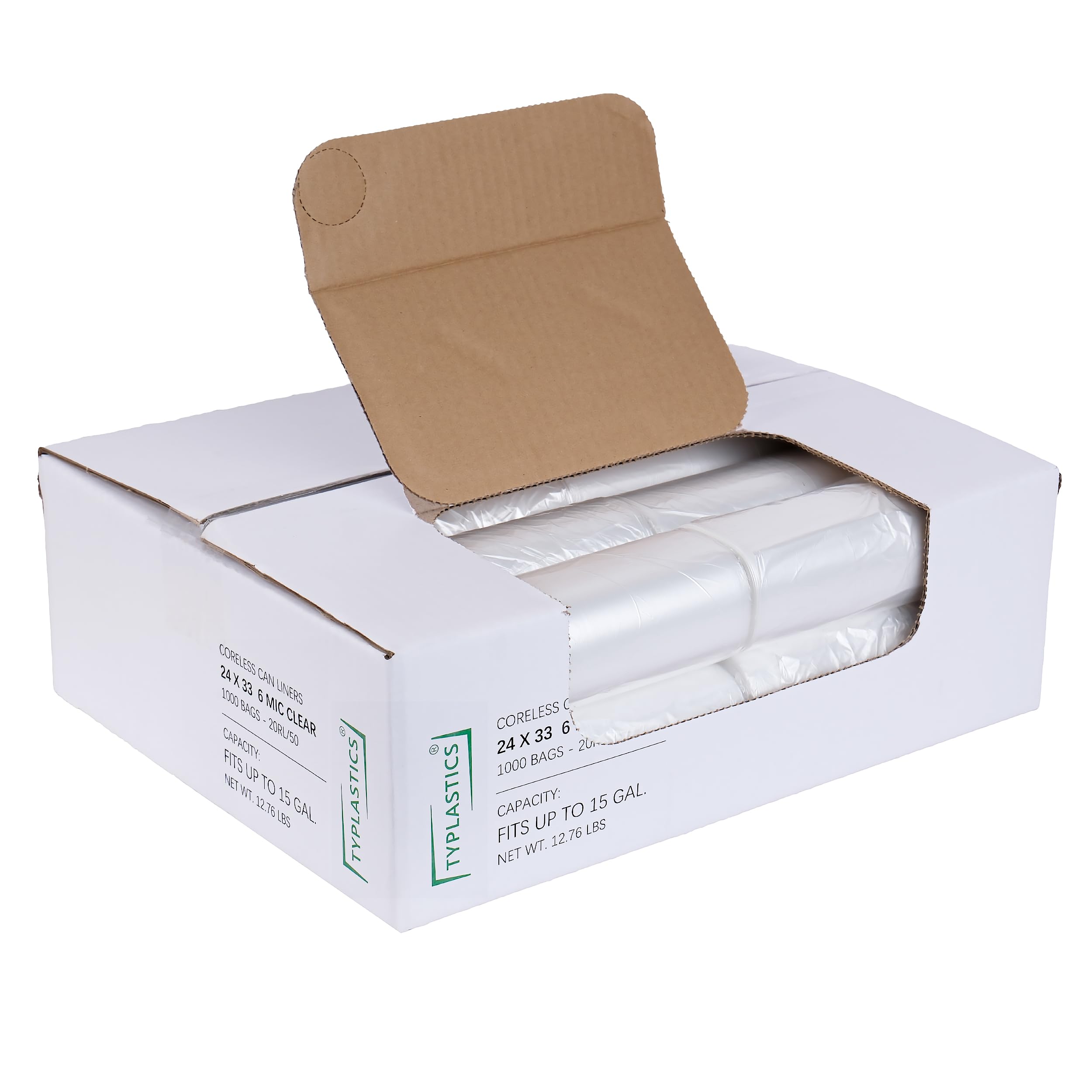 Sacs poubelle 61x83.8 cm en rouleau perforé de 1000 pièces TYPLASTICS