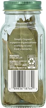 Simply Organic Bay Leaf, Certified Organic | 0.14 oz | Pack of 6 | Laurus nobilis
