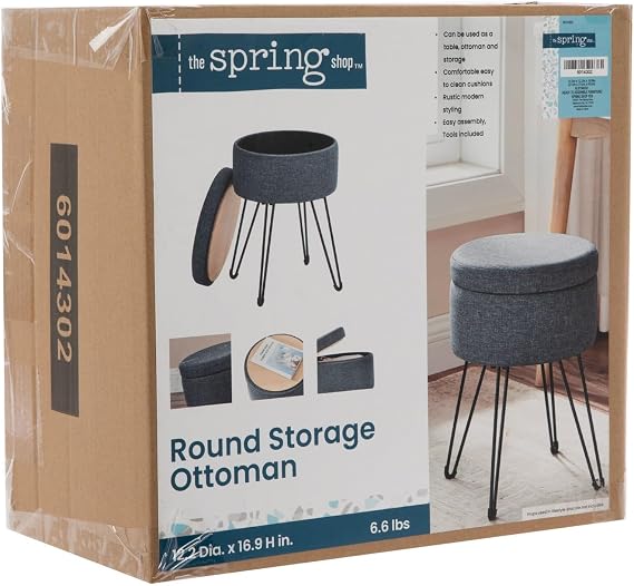 Hobby Lobby Gray Round Storage Ottoman