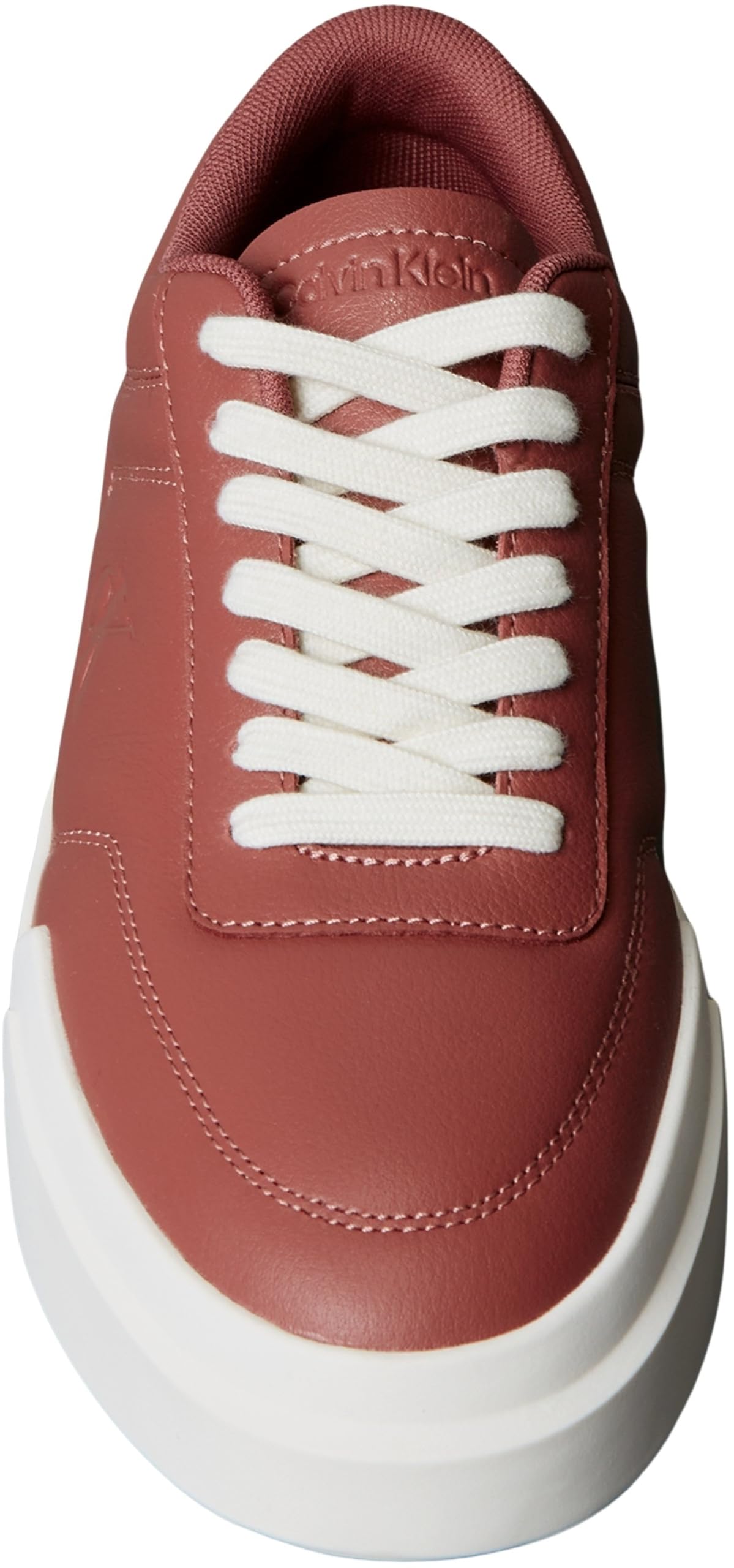 Calvin Klein Damen Cupsole Sneaker Chunky Laceup aus Leder, Rot (Dusty Rose/Marshmallow/Gum), 39