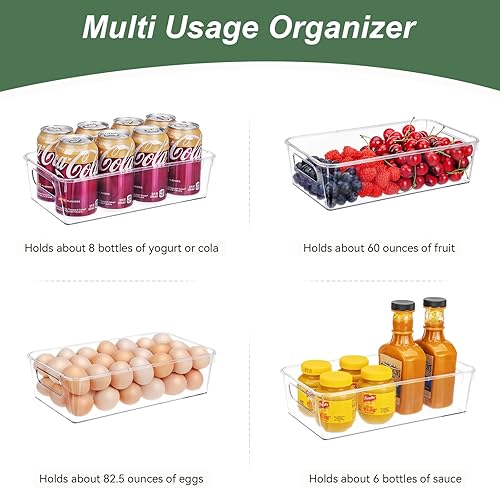 Miniatura 6 de Homer Contenedores de almacenamiento de plástico transparente de 12 piezas, organizador de despensa y cocina, almacenamiento para refrigerador