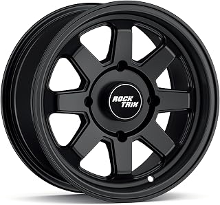 RockTrix RT116 15in Wheel 15x7 4x137, 4+3 Offset, ATV UTV SxS Rim, Compatible with Can Am Commander Max Defender Max Pro Maverick X3 Maverick Trail, 4/137 Matte Black