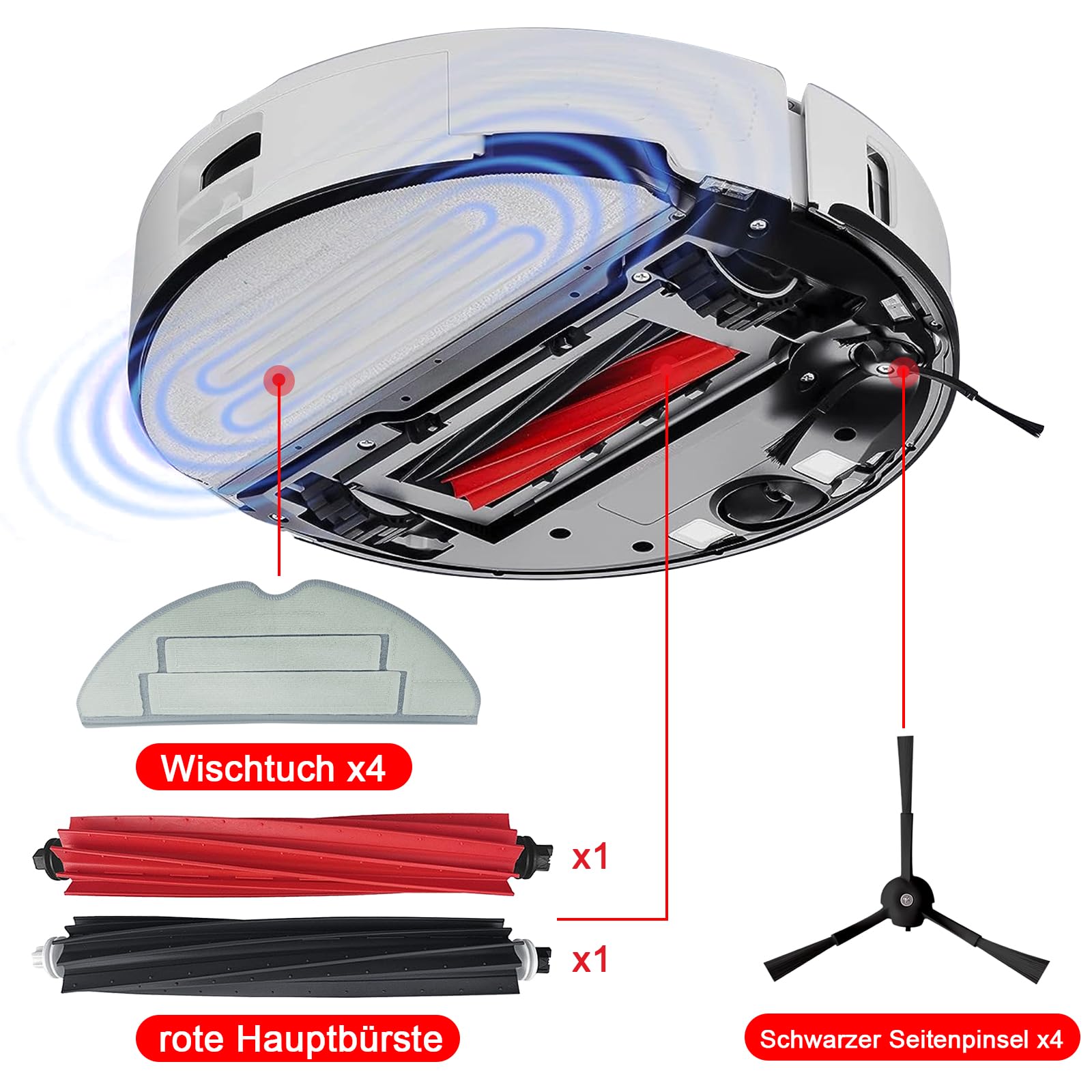 1X(ACCESSOIRES POUR S8 Pro Ultra Robot Aspirateur avec Brosses Pri9081 EUR 25,19 - FR