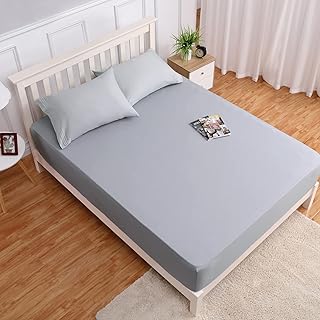 2 Pack Fitted Sheet Queen Size Egyptian Cotton Queen Fitted Sheet 16" Deep Pocket 600-Thread-Count Grey Fitted Sheet Quali...