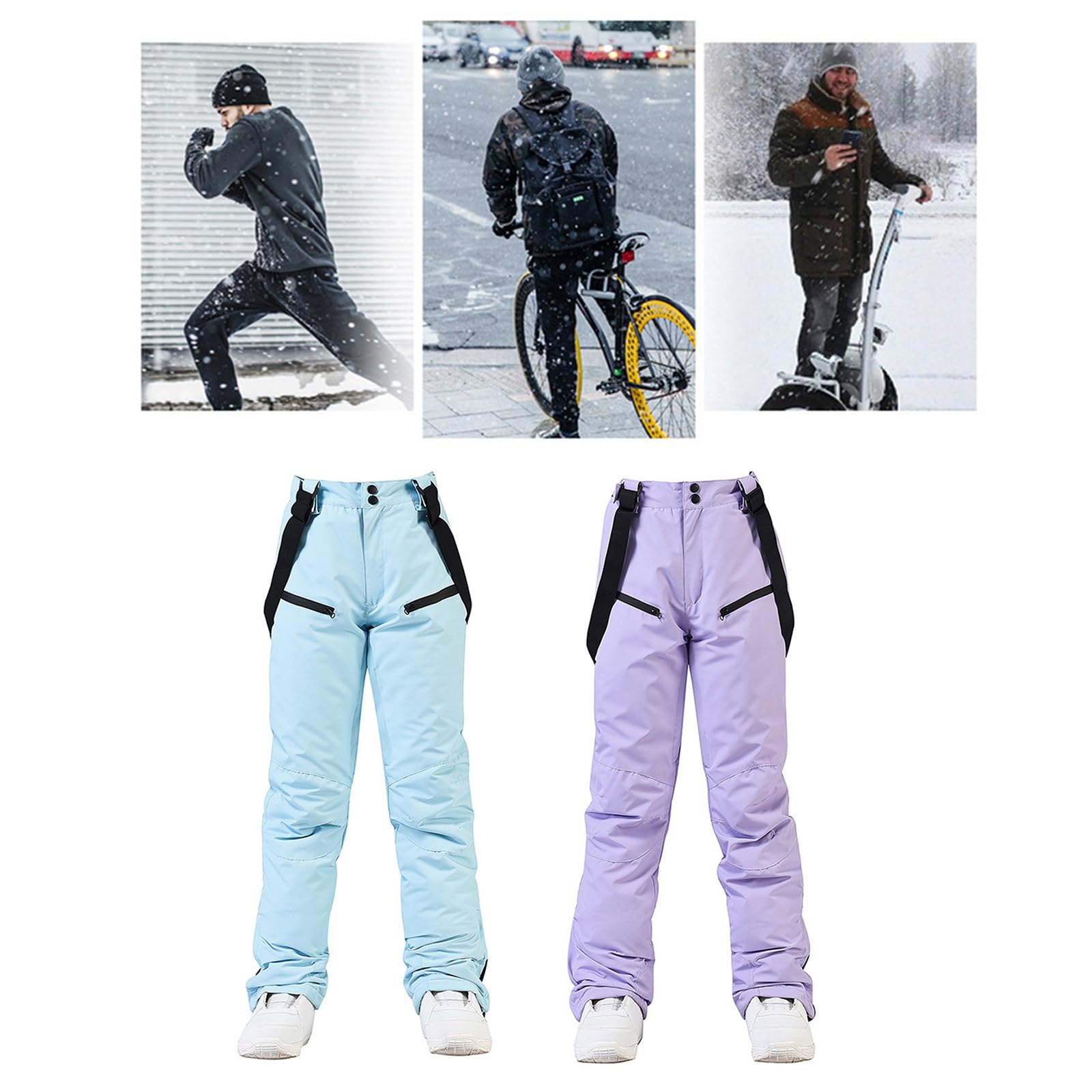 Laikoutd Unisex Ski Pants Insulated Windproof Snow Pants Adult Salopettes Water Skiing Trousers For Snowboard & Ski