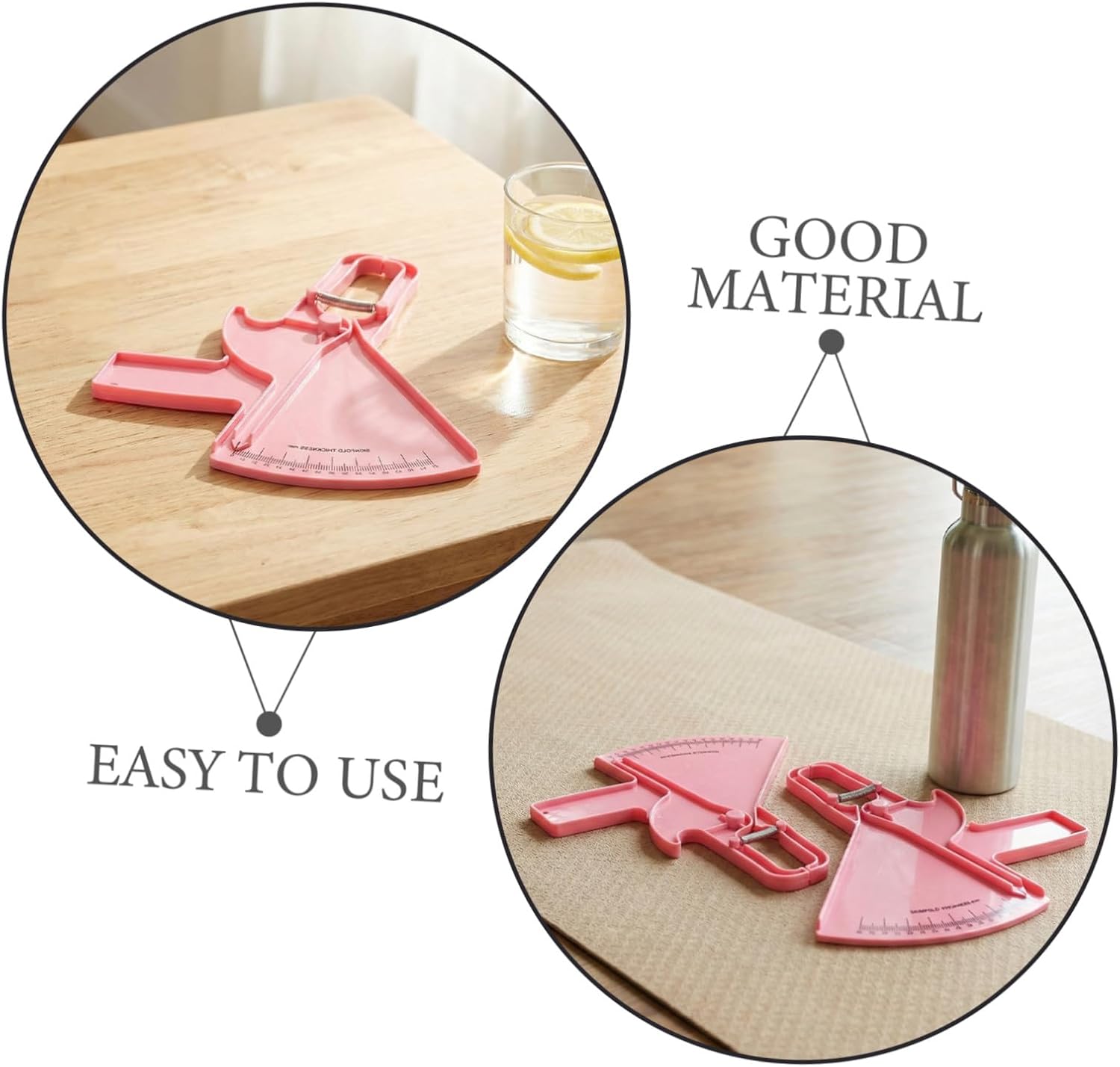 Didiseaon 2pcs Body Fat Caliper Measuring Tool Handheld Skinfold Tester for Accurate Fat Thickness Analysis Pink Ergonomic Design for Home Gym Use